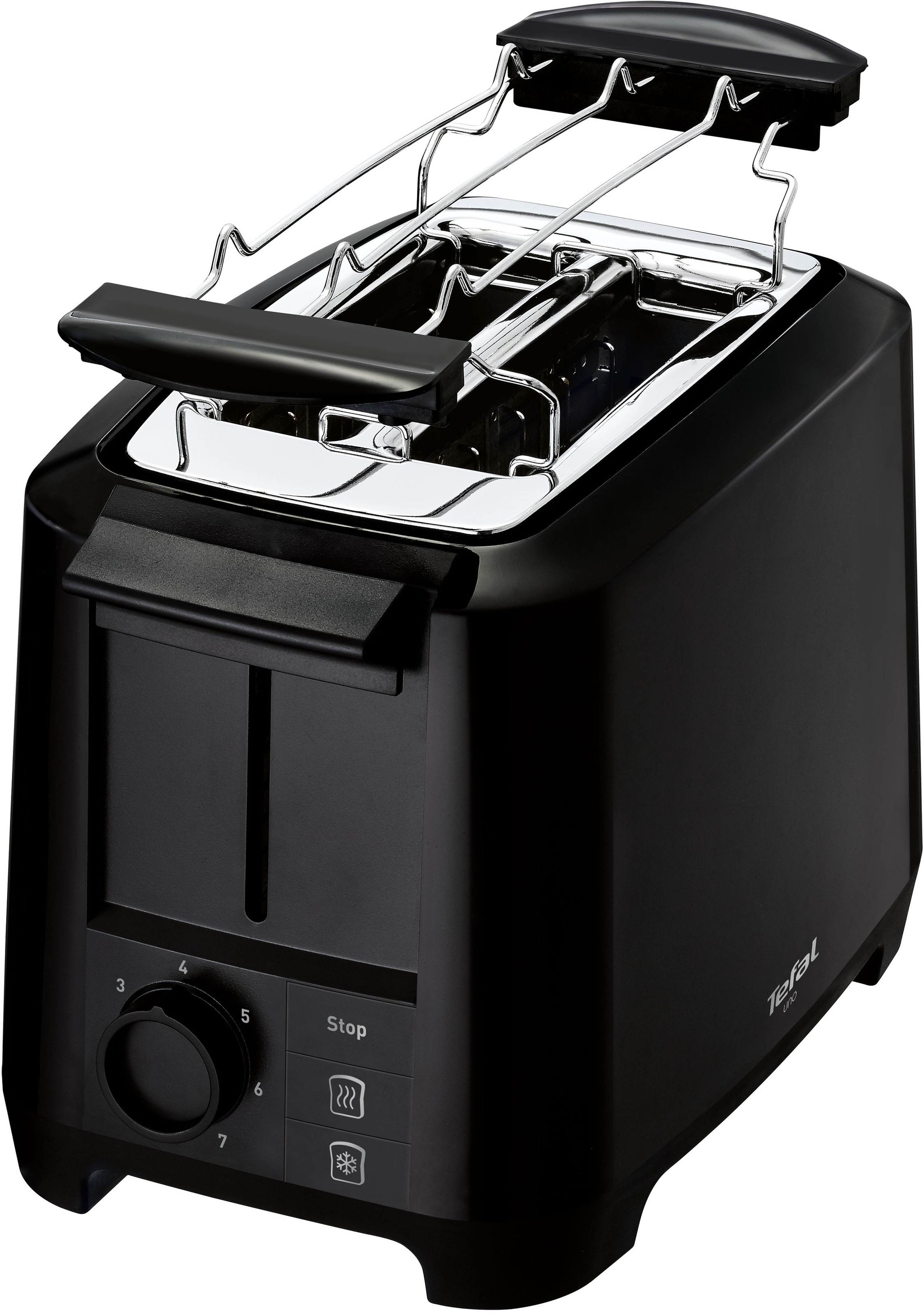Tefal Toaster »TT1408 Uno«, 2 kurze Schlitze, 800 W, 2-Kammern, Brötchenaufsatz, variable Schlitzbreite, 7 Bräunungsstufen