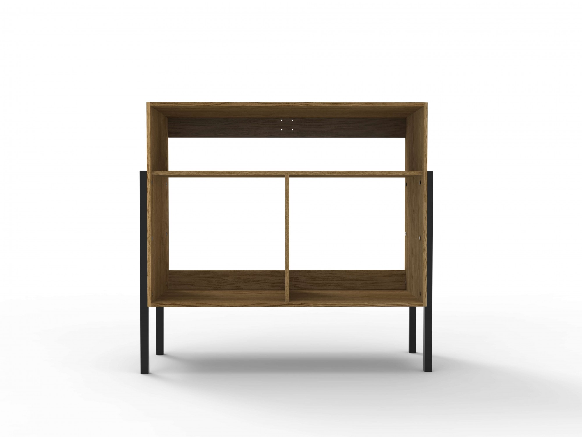 andas Sideboard »Finton«, Kommode mit 3 offenen Fächern, Korpuss aus massiver Eiche