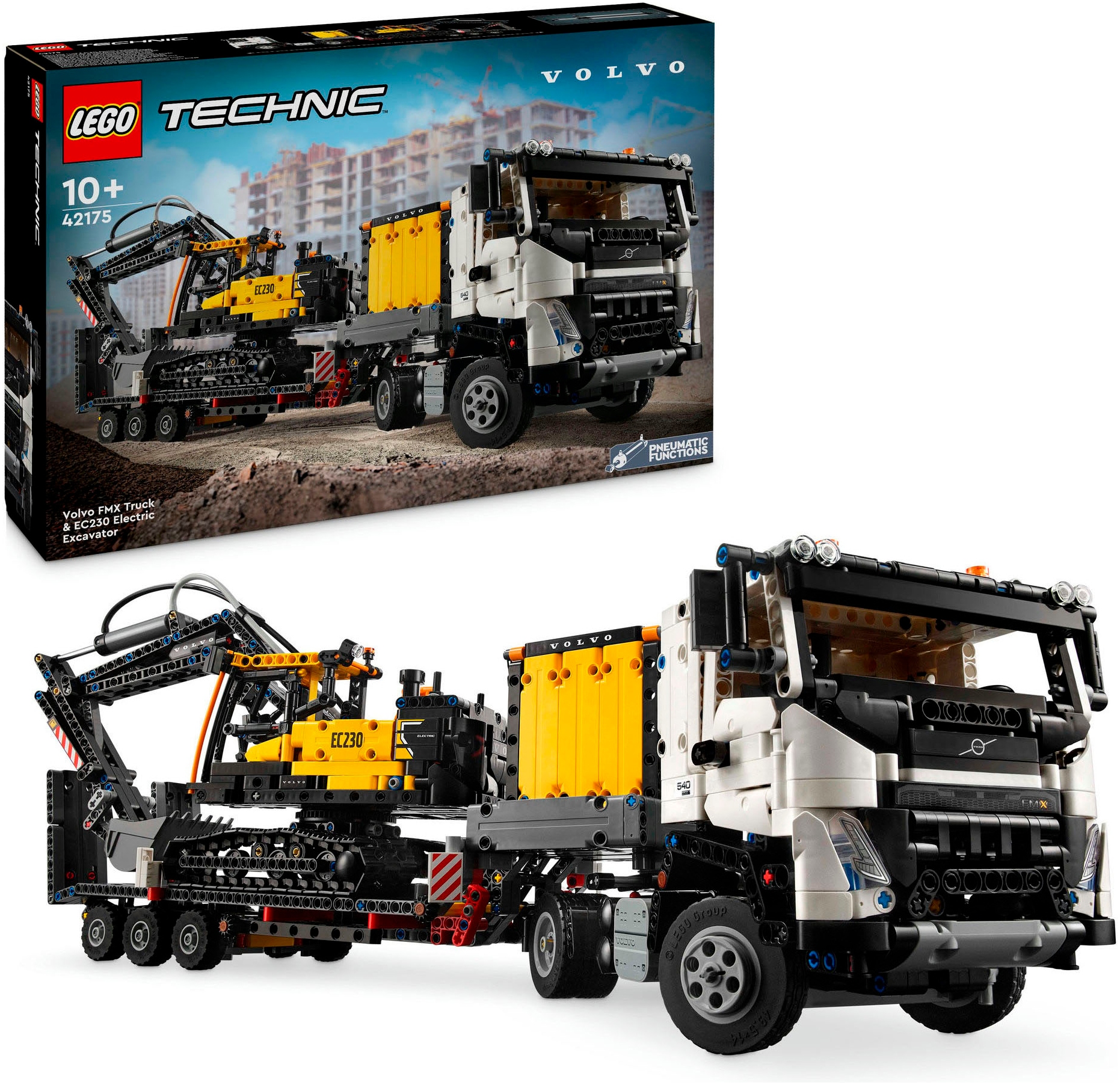 LEGO® Konstruktionsspielsteine »Volvo FMX LKW mit EC230 Electric Raupenbagger (42175), LEGO Technic«, (2274 St.), Made in Europe