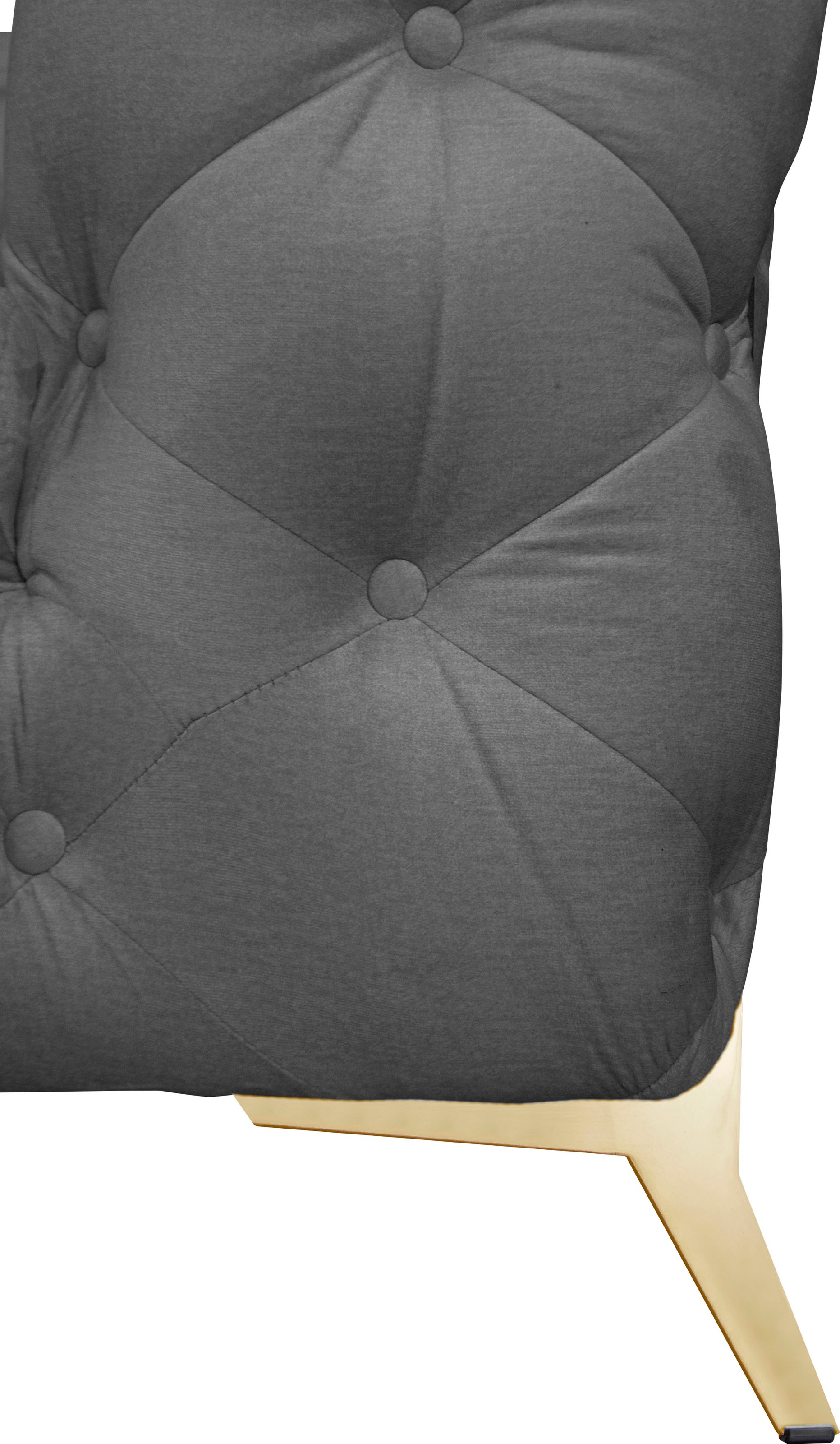 Leonique Chesterfield-Sofa »Amaury L-Form«, großes Ecksofa, Chesterfield-Optik, Breite 323 cm, Fußfarbe wählbar