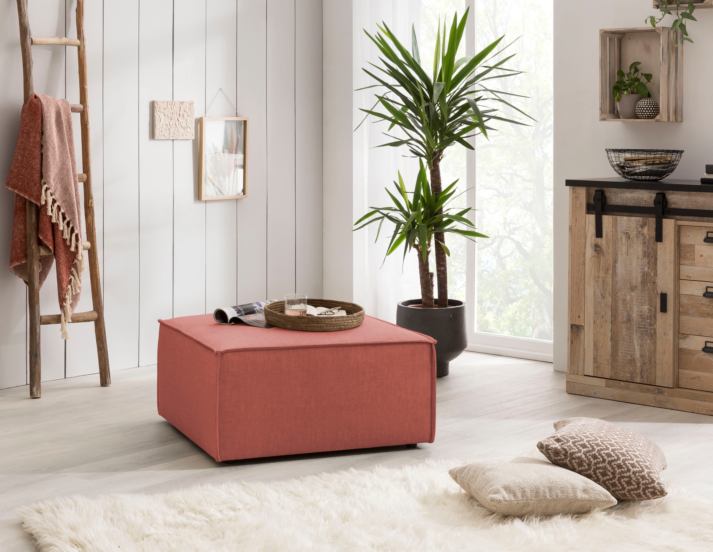 Home affaire Hocker »SHERWOOD«, Hocker quadratisch, ideale Ergänzung zum Loveseat Â»SHERWOODÂ«