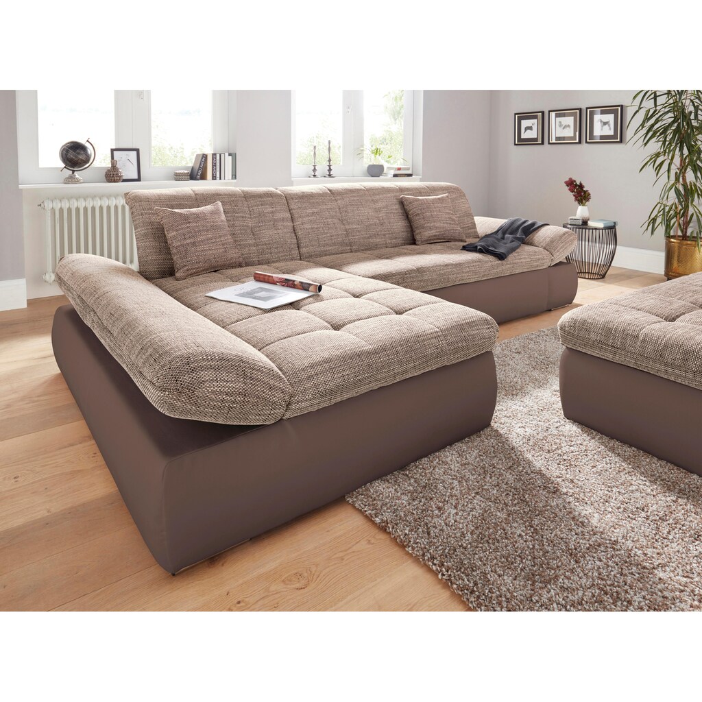 DOMO collection Ecksofa »PB Moric wahlweise mit Bettfunktion + Armteilverstellung, L-Form«