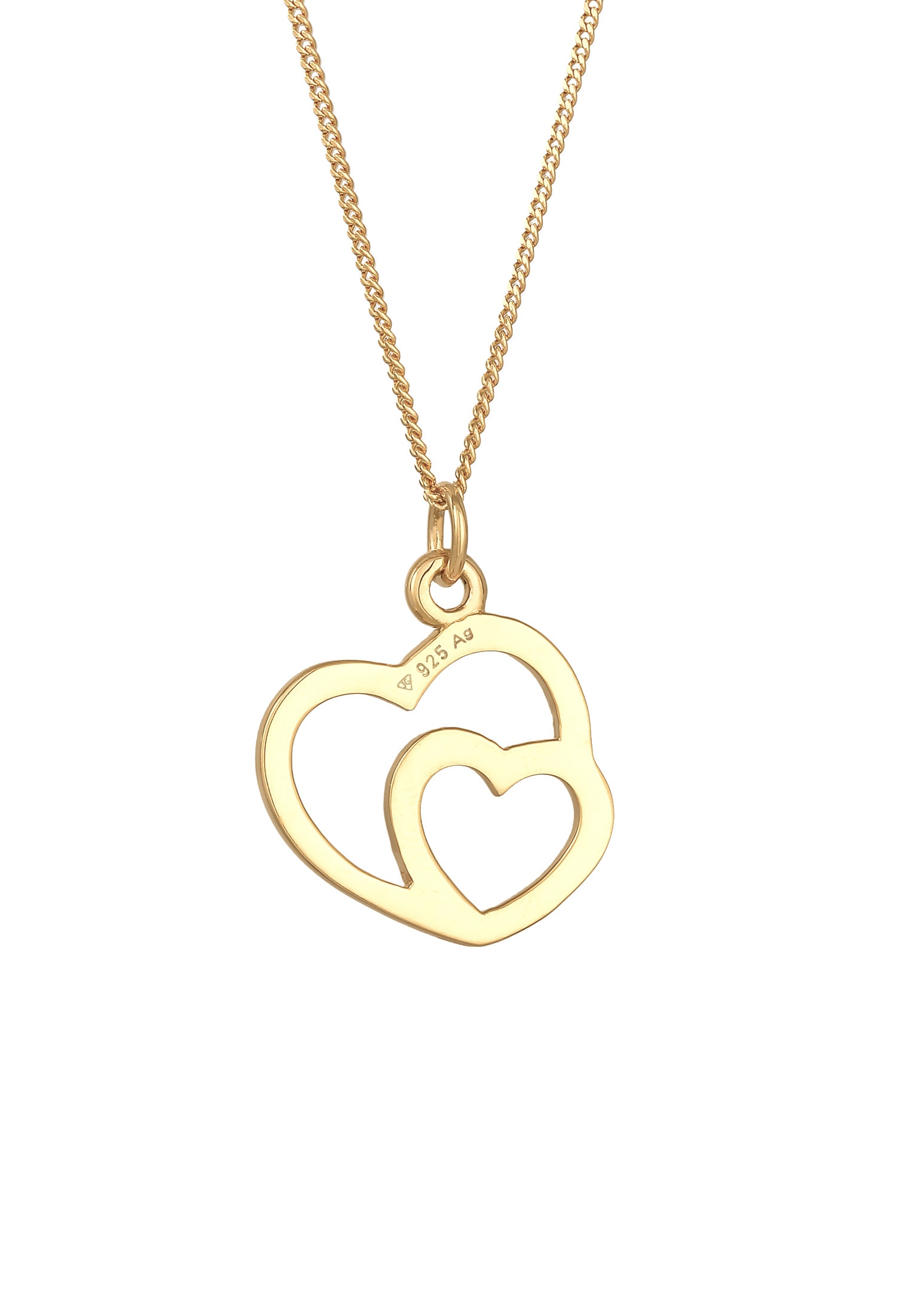Elli Kette mit Anhänger »Halskette Herz in Herz Liebe 925 Silber«