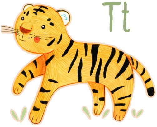 »Tiger (1 Wandtattoo kaufen Tierwelt T«, St.) Wall-Art Buchstabe bequem