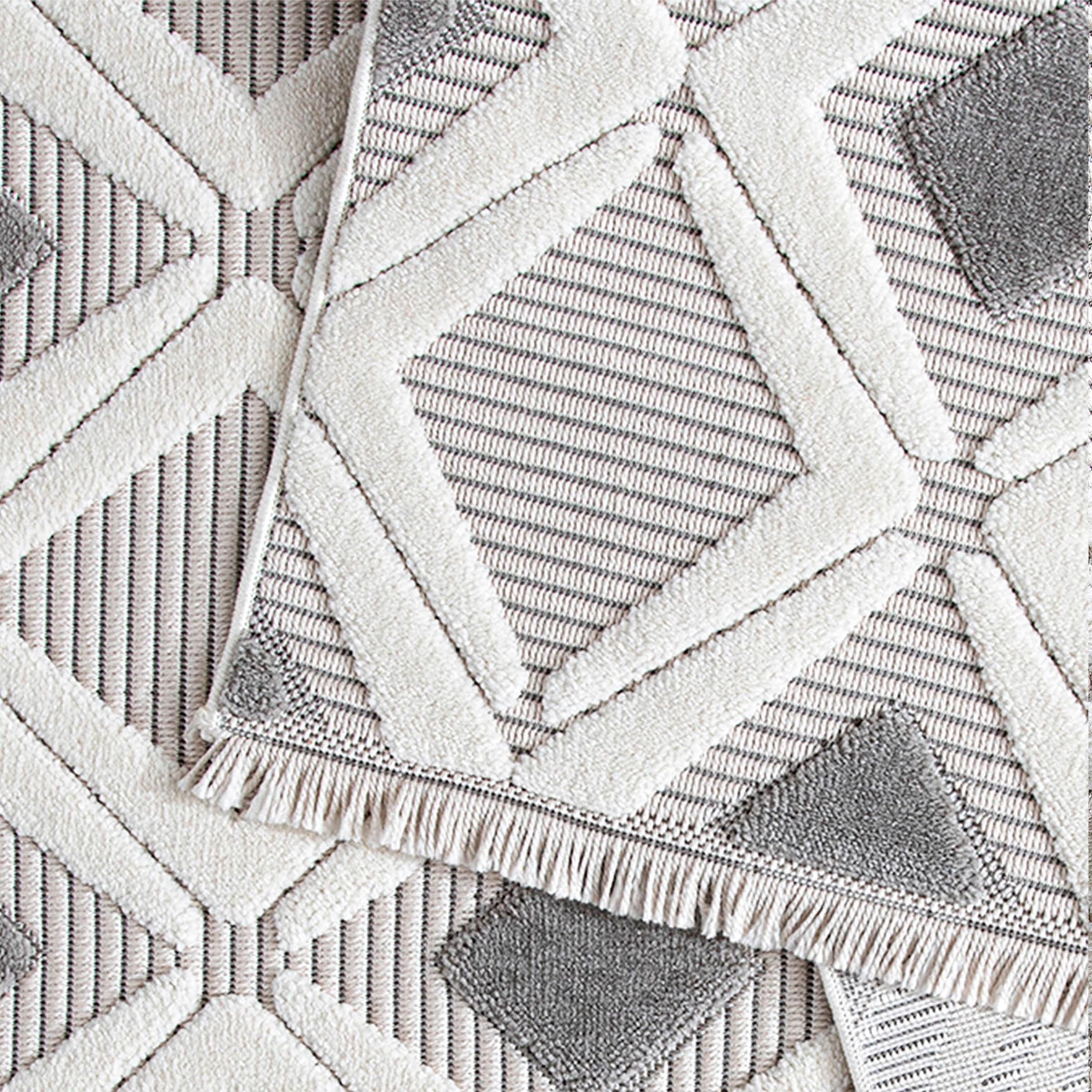 Sehrazat Teppich »Scandi 9830«, rechteckig, 10 mm Höhe, Kurzflor, 3 D Effekt Optik, Hoch Tief Struktur, Wohnzimmer