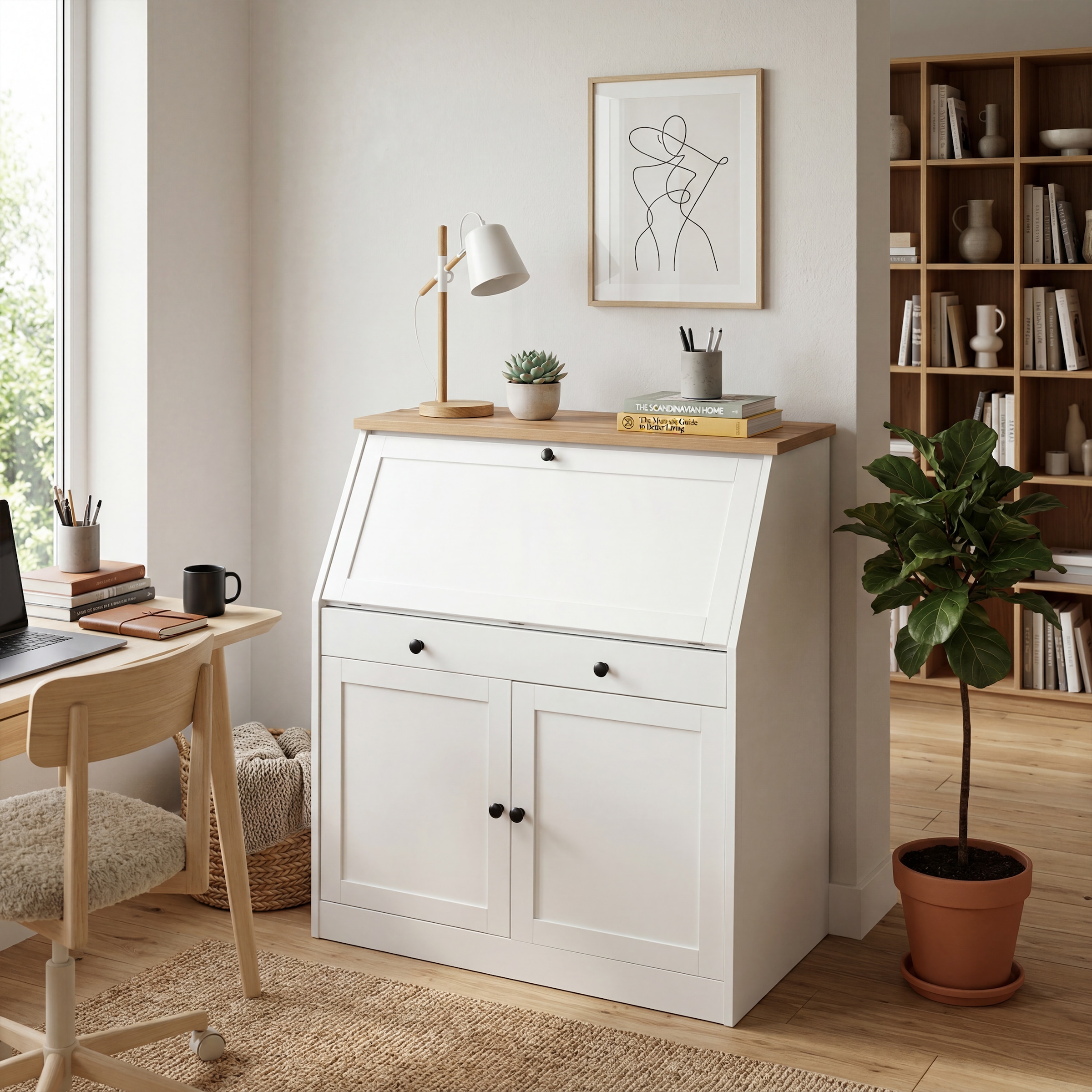 OTTO home Sekretär »Ismund« viel Stauraum, mit Kabelkanal, Breite: 98 cm