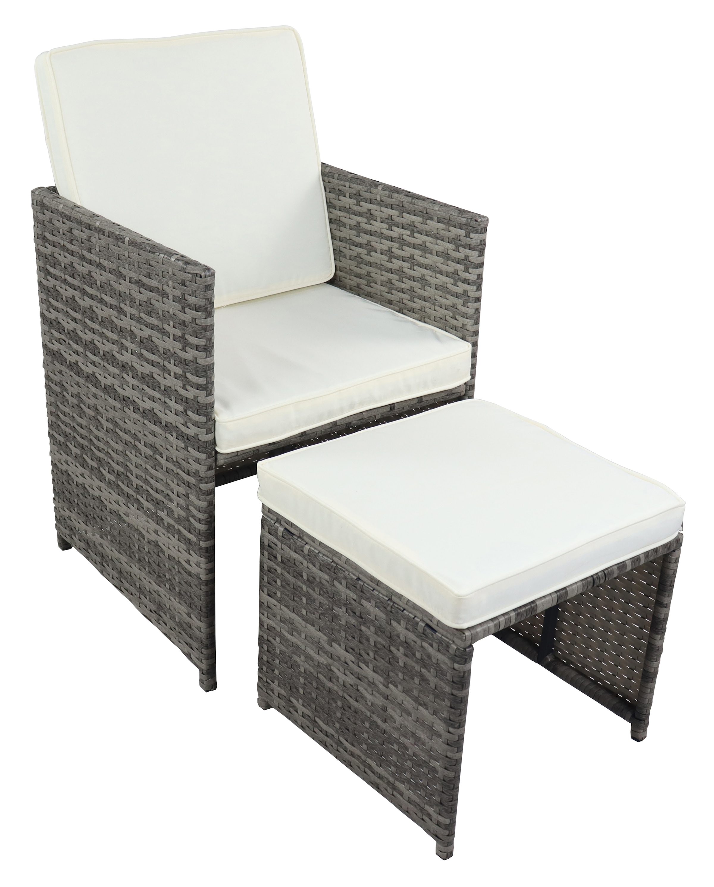 VCM Garten-Essgruppe »VCM 9-tlg Gartenmöbel Set | Sitzgruppe Essgruppe | 1xTisch, 6x Stühle, 2x Hocker | Tisch Maße ca. H. 72 x B. 170 x T. 110 cm | Rattan | Garten Set - Raloso«, (9 tlg., Raloso)