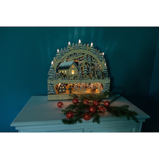 Home affaire LED Schwibbogen »Weihnachtsdeko«, aus Holz, mit LED Beleuchtung,  Höhe ca. 47 cm online kaufen