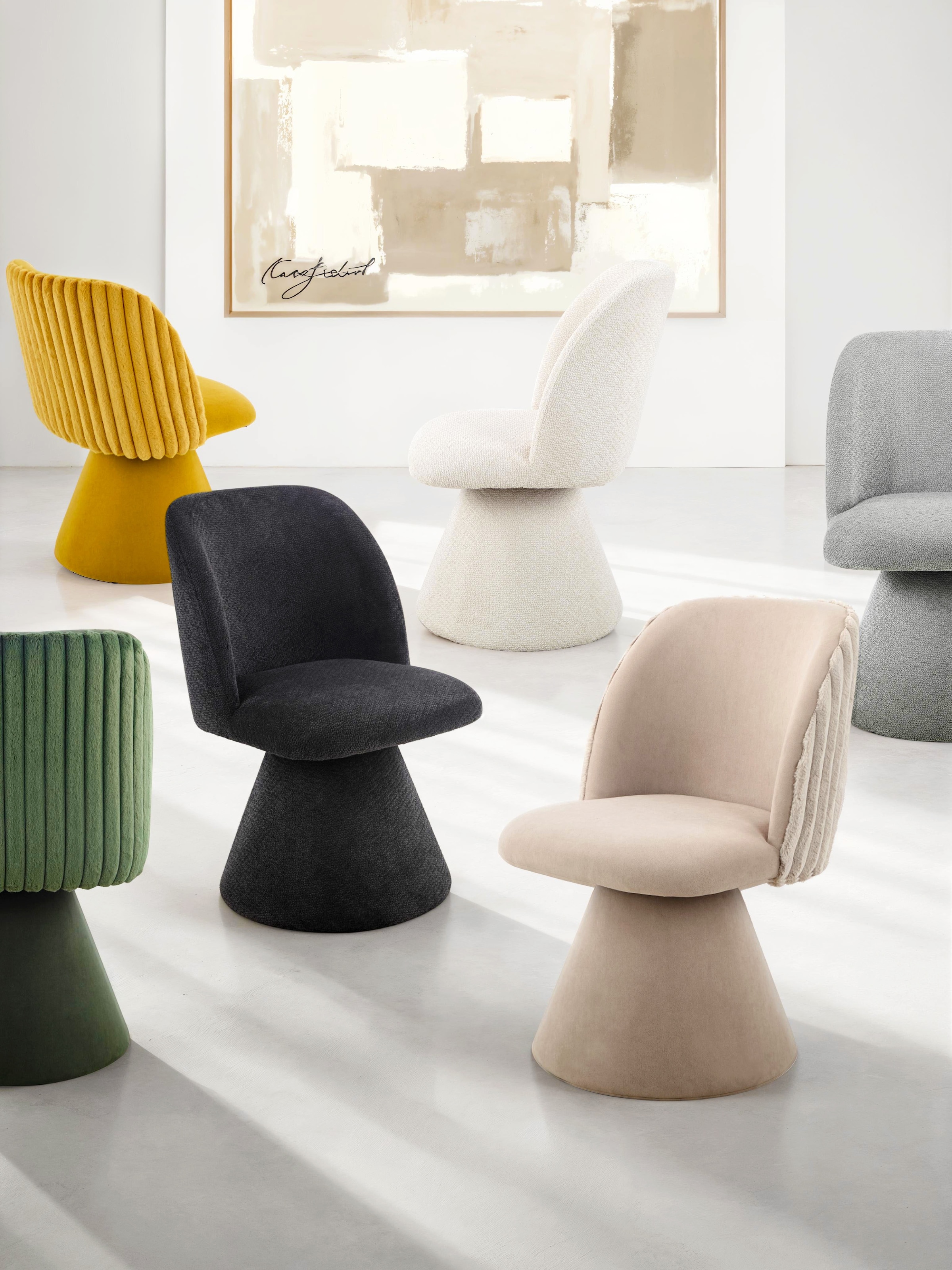 HELA Drehstuhl »BARI II« (Set) 1 Stk.360° drehbar, Polsterfuß, Webstoff, fest gepolstert