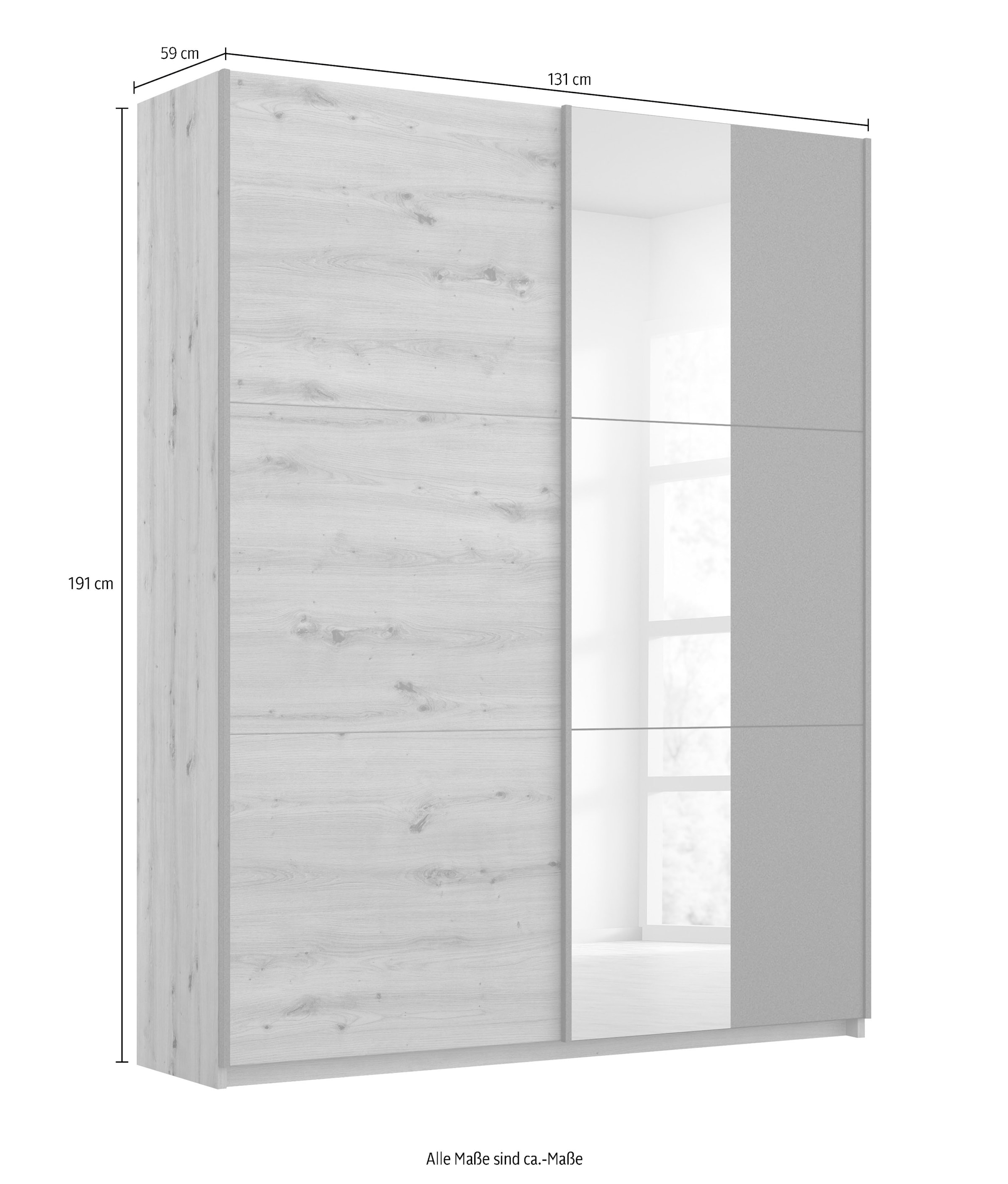 rauch Schwebetürenschrank »Kleiderschrank Schrank Garderobe Wäscheschrank DRAX«, optional mit Spiegel MADE IN GERMANY