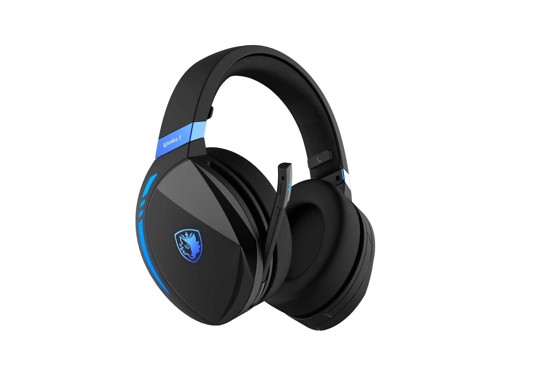 Sades Gaming-Headset »SADES Warden | Bluetooth kabellos, Over UNIVERSAL Headset, 5.0, I 3 2,4 Rauschunterdrückung, SA-201 mm Stereo, XXL Ear, Jahre Garantie Gaming G schwarz/blau, ➥ Wireless, USB«, 3,5