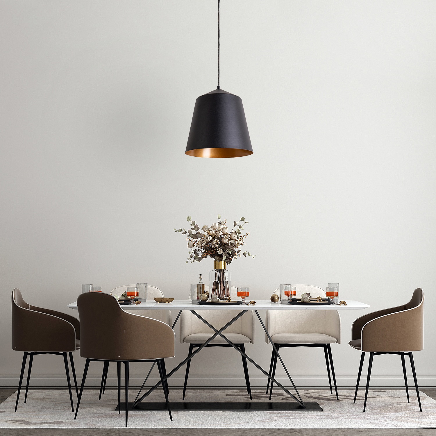 Paco Home Deckenleuchte »Jackson«, 1 flammig, Leuchtmittel E27 | ohne Leuchtmittel, Wohnzimmer Esszimmer Pulverbeschichtet Industrial Design E27