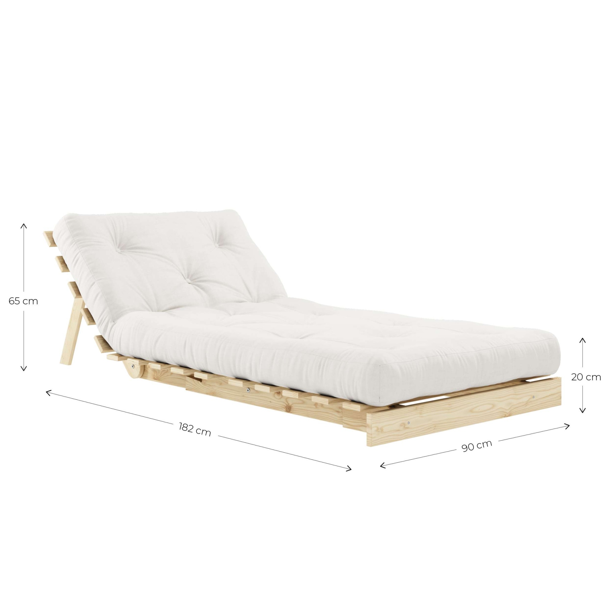 Karup Design Daybett »Roots Sofa Bed, Schlafsofa, Bettfunktion, FSC®-Massivholz, B: 90 cm« Inkl. Futonmatratze. Made in Europe, minimalistisches Design