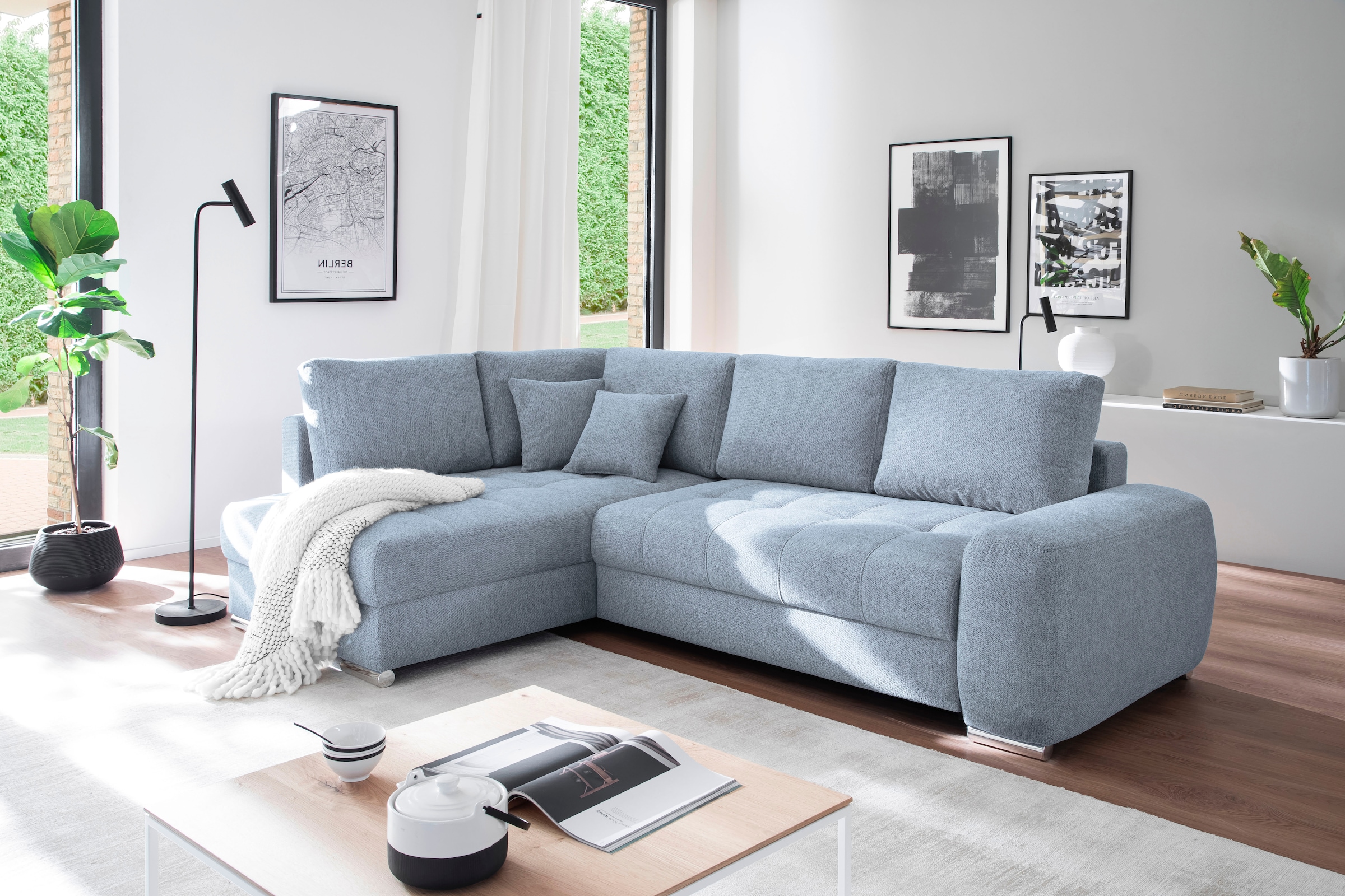 Mr. Couch Ecksofa »Mykonos, L-Form, Dauerschläfer« Mit Boxpring-Taschenfederkern