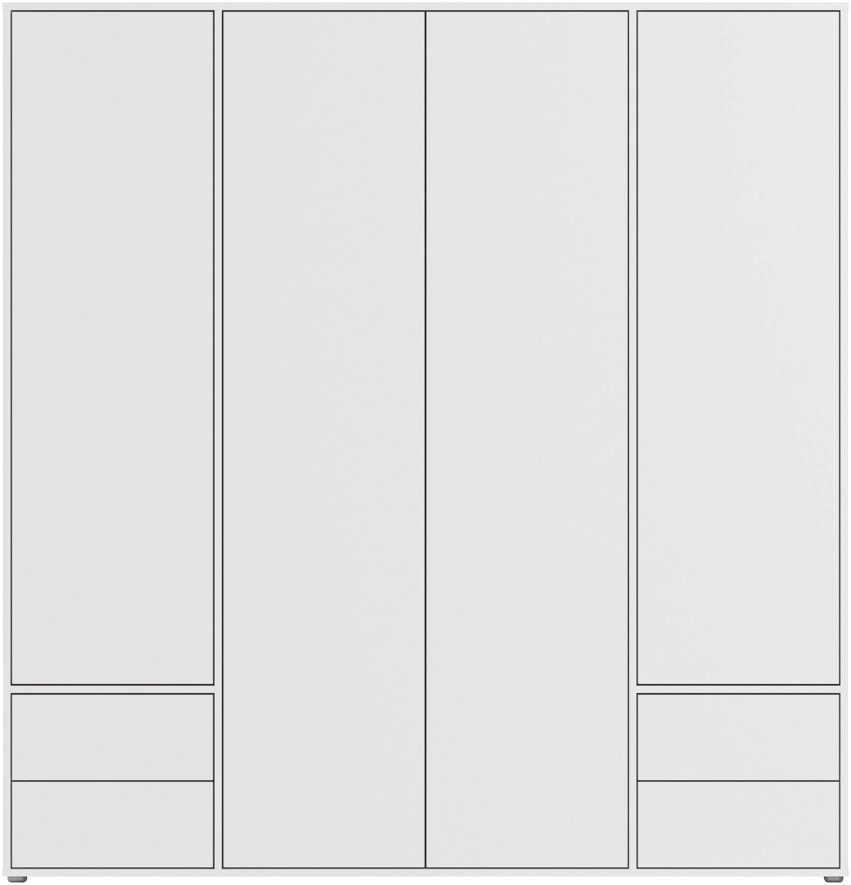 rauch Drehtürenschrank »Kleiderschrank Schrank Garderobe Wäscheschrank NABILA viel Stauraum«, (in 3 verschiedenen Ausstattungen BASIC/CLASSIC/PREMIUM), mit 2 Schubladen und Push-to-Open Funktion TOPSELLER MADE IN GERMANY
