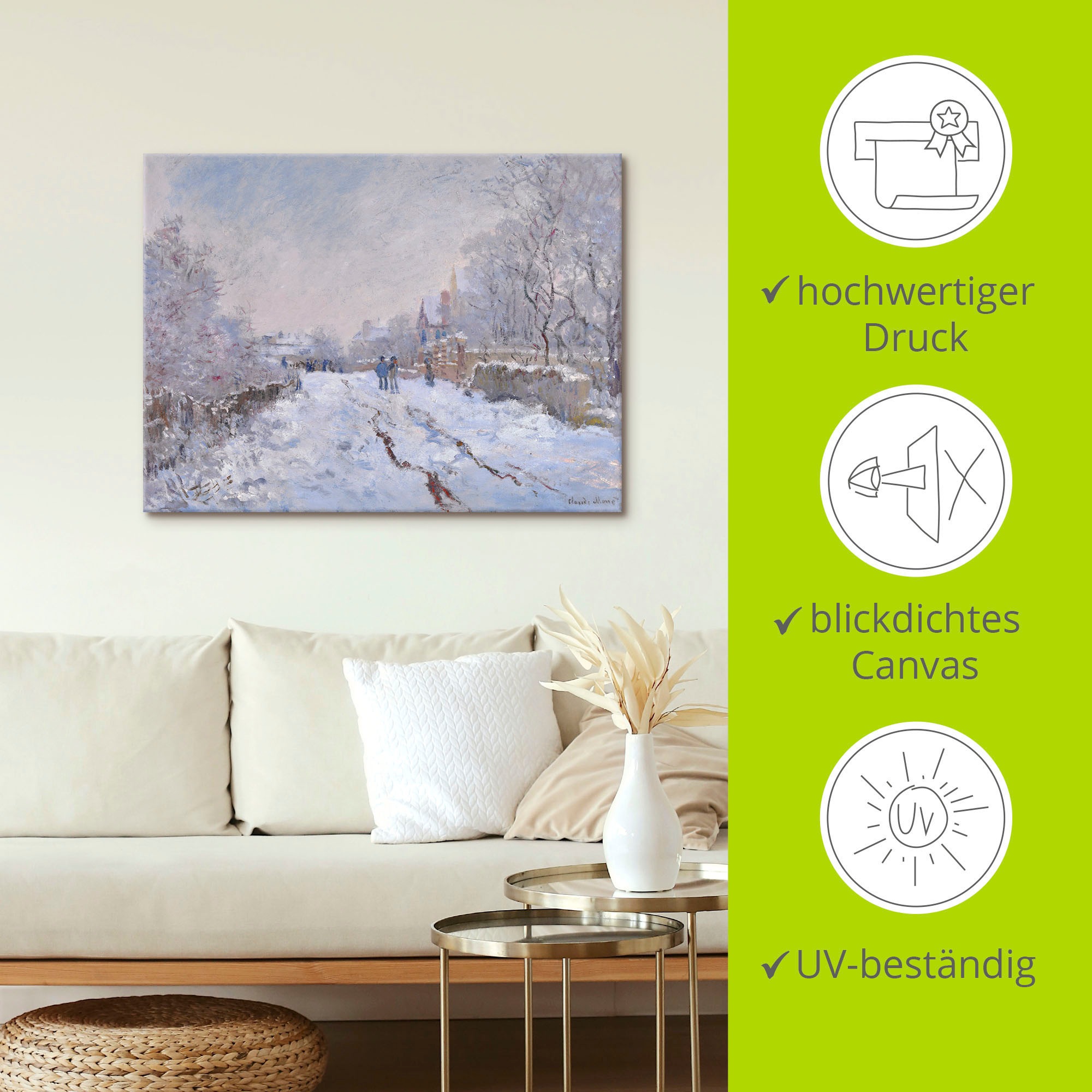 Artland Wandbild »Schnee in Argenteuil.«, Vier Jahreszeiten Bilder, (1 St.), als Leinwandbild, Poster in verschied. Größen