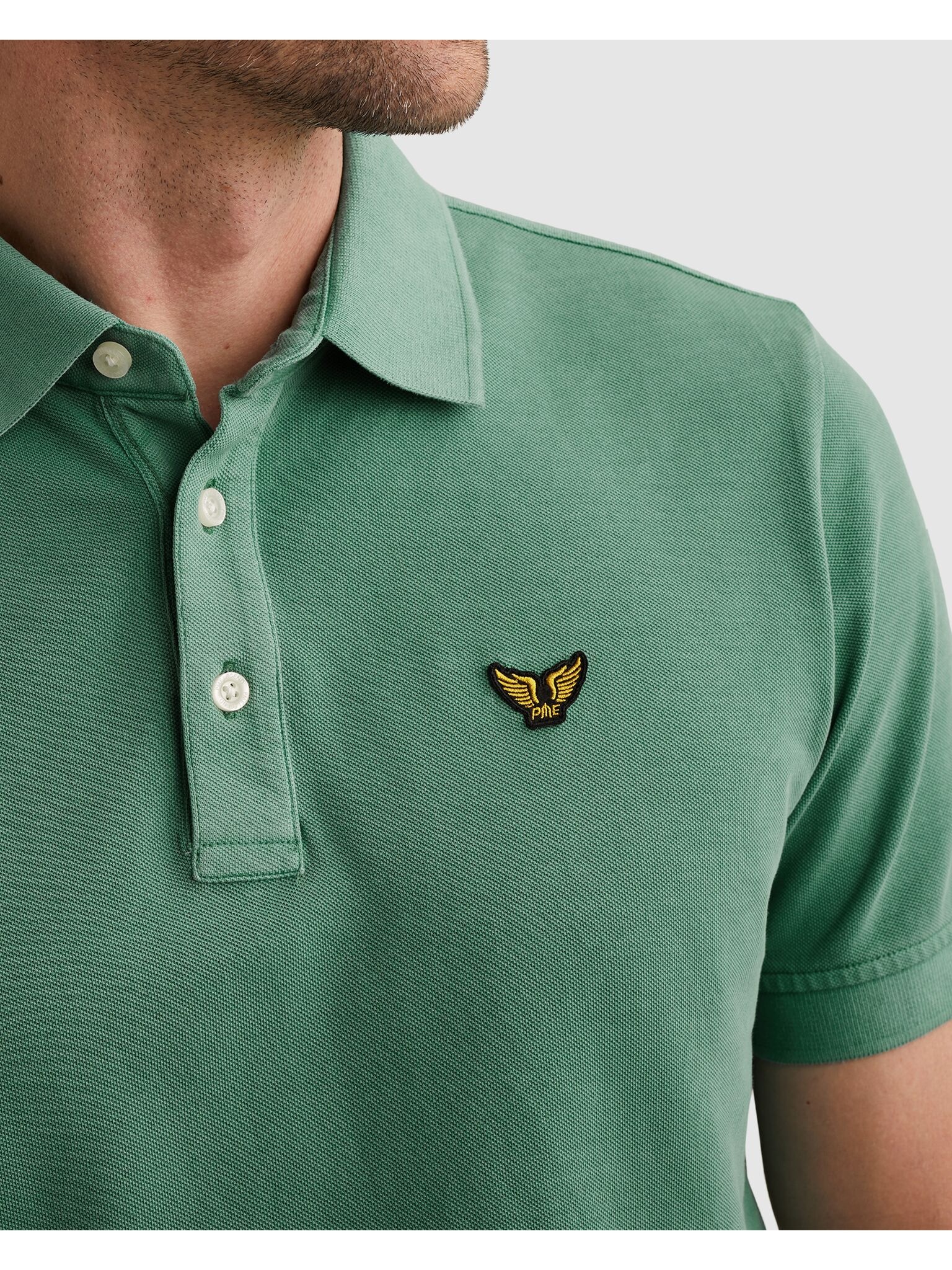 PME LEGEND Poloshirt »Short sleeve polo pique garment dyed« mit Logo Stickerei