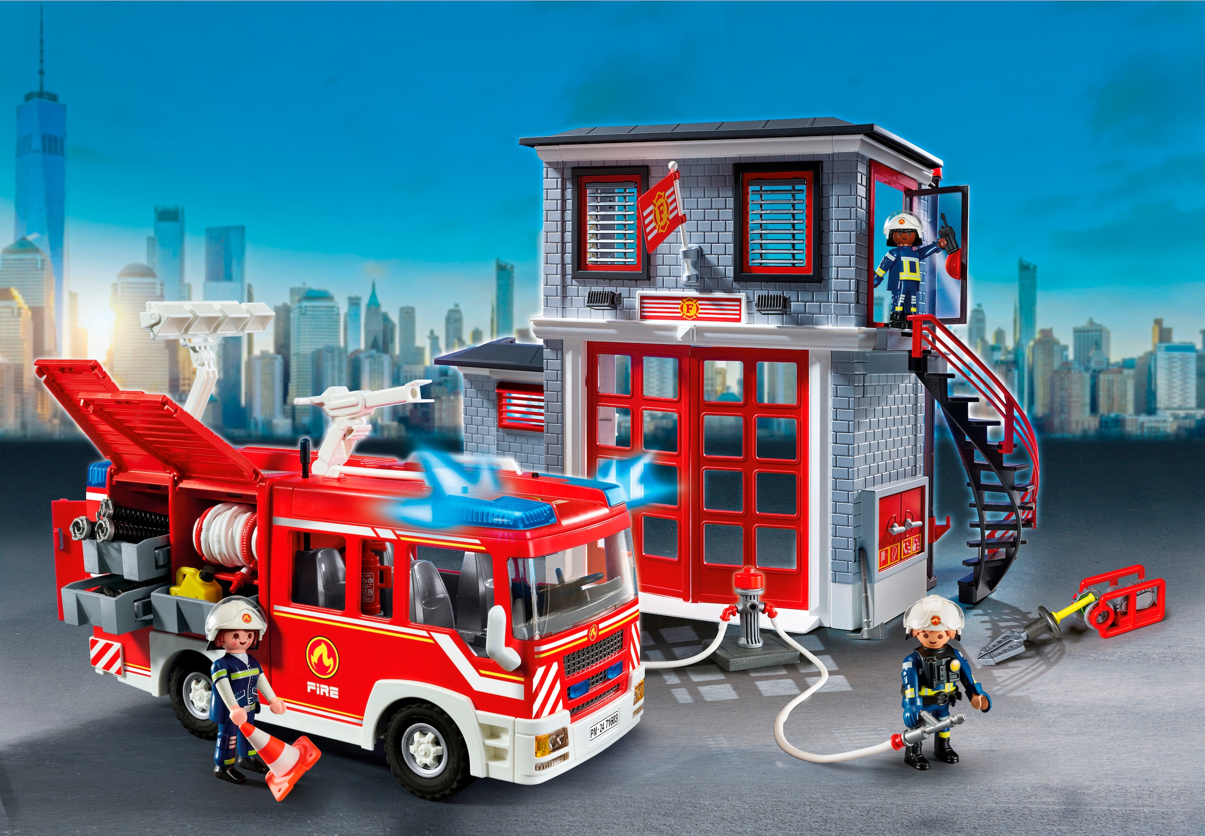 Playmobil® Konstruktions-Spielset »Feuerwehr-Megaset (71603), Action Heroes, 50 Jahre«, (185 St.)