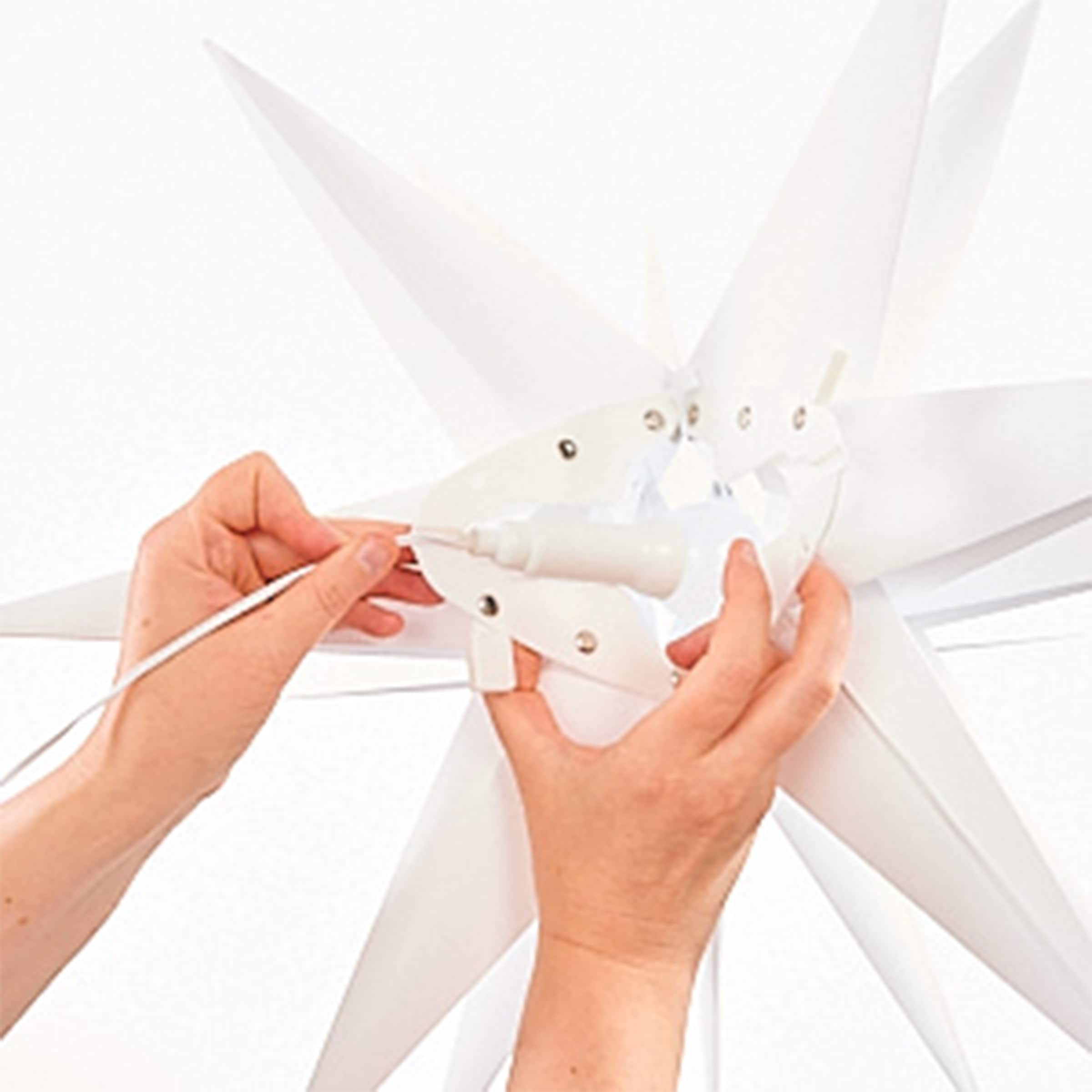 my home LED-Hängeleuchte »Visia« LED-Modul 1 Stk. Warmweiß 3D LED Stern mit Erdspieß, weiß, einfache Installation mit Erdspieß