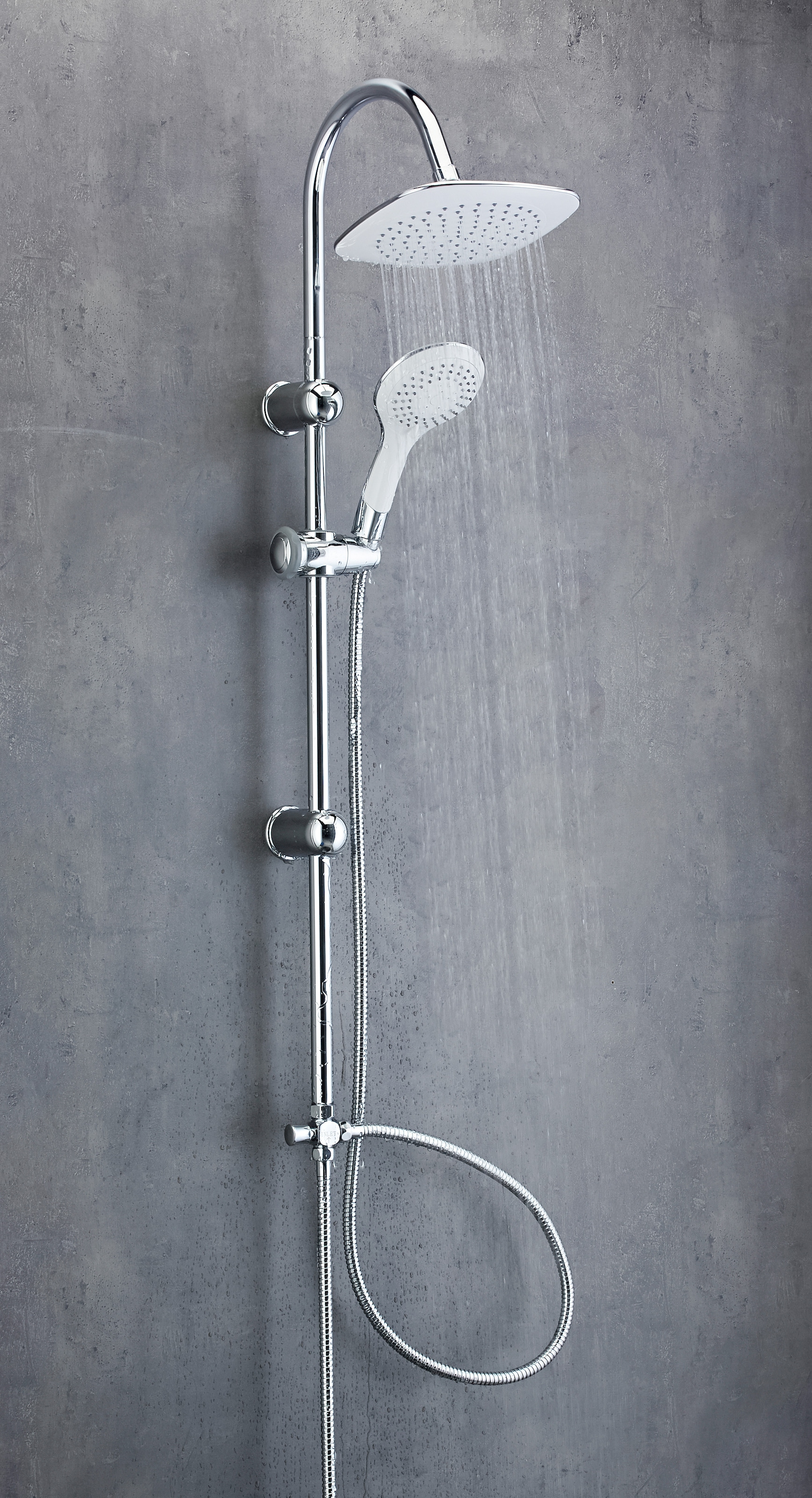 Schütte Brausegarnitur »Teneriffa«, (Set), Überkopfbrausset Duschsystem Duschsäule Brauseset Regendusche, Chrom