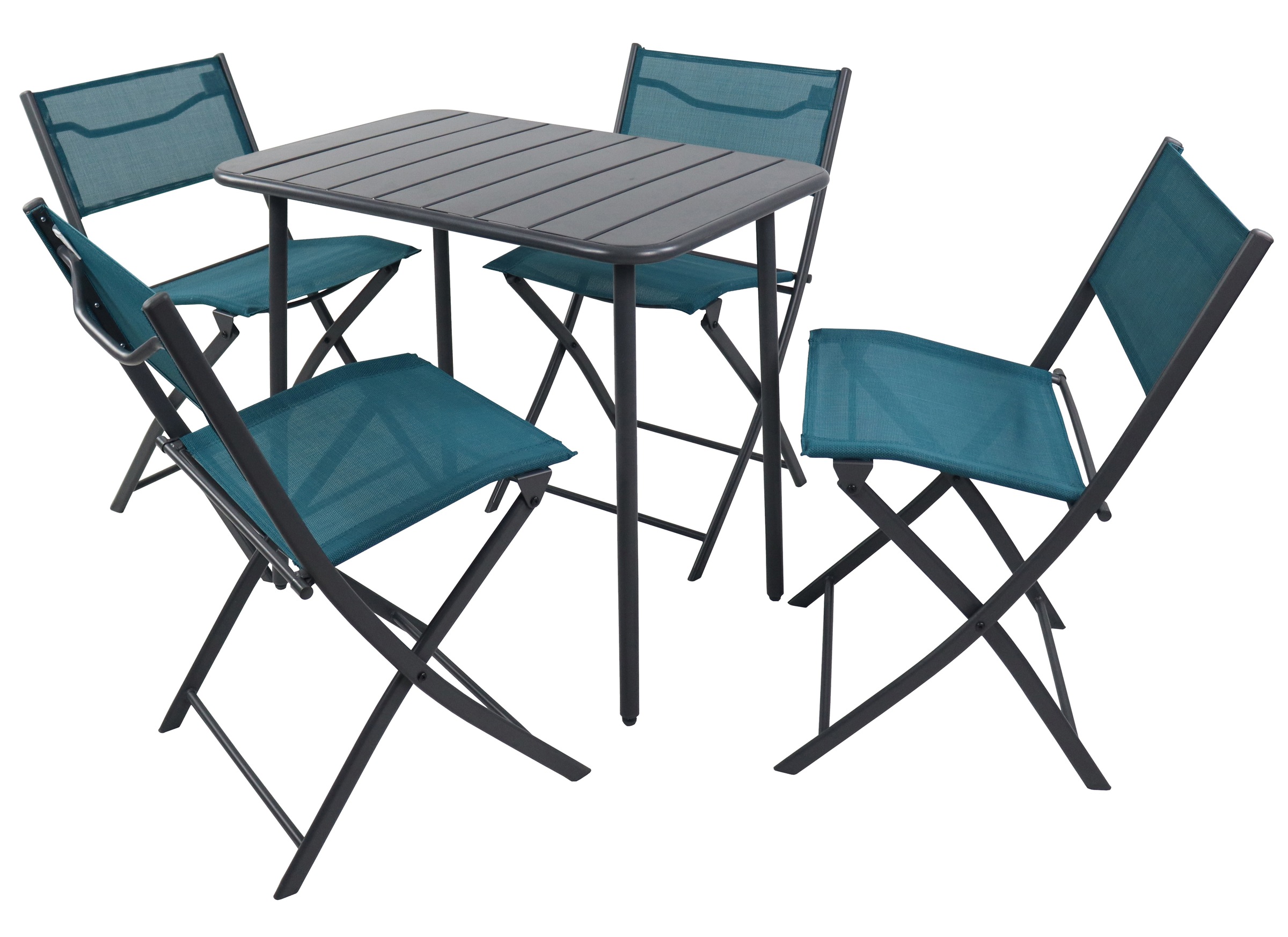 VCM Garten-Essgruppe »VCM 5-tlg Gartenmöbel Set | Sitzgruppe Essgruppe | 1xTisch, 4x Klappstühle | Tisch Maße ca. H. 72 x B. 80 x T. 55 cm | Garten Set ¿ Sumila 80x55«, (5 tlg., Sumila)