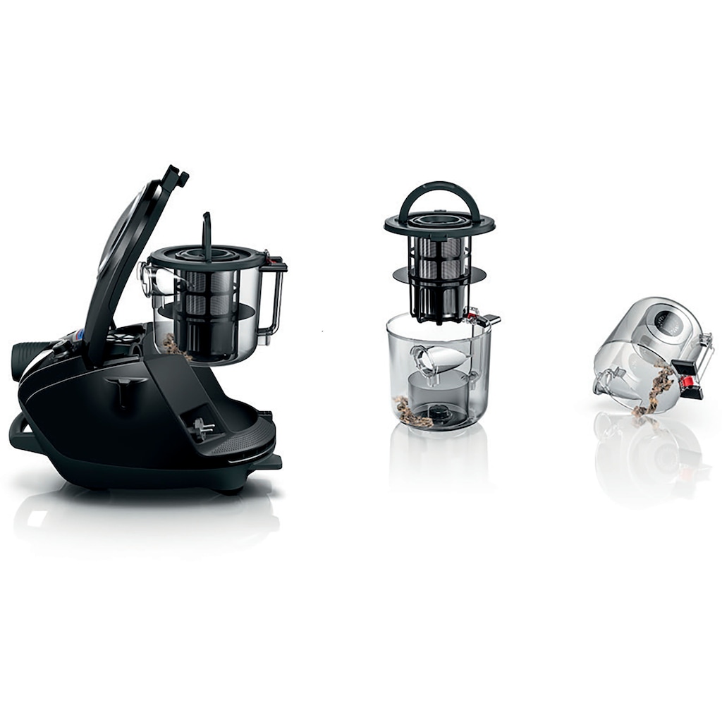 BOSCH Bodenstaubsauger »Serie 8 ProSilence BGS7MS64, Hygiene-Filter, 10 Jahre Motorgarantie«, 800 W, beutellos, Hartbodendüse, hohe Saugkraft, langes Kabel, extrem leise, schwarz