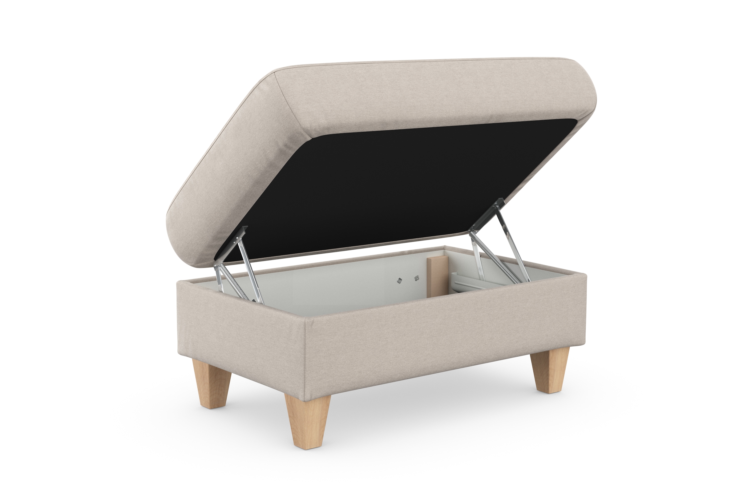 sit&more Stauraumhocker »Farö«, mit Stauraum und Federkern und naturfarbenen Füßen