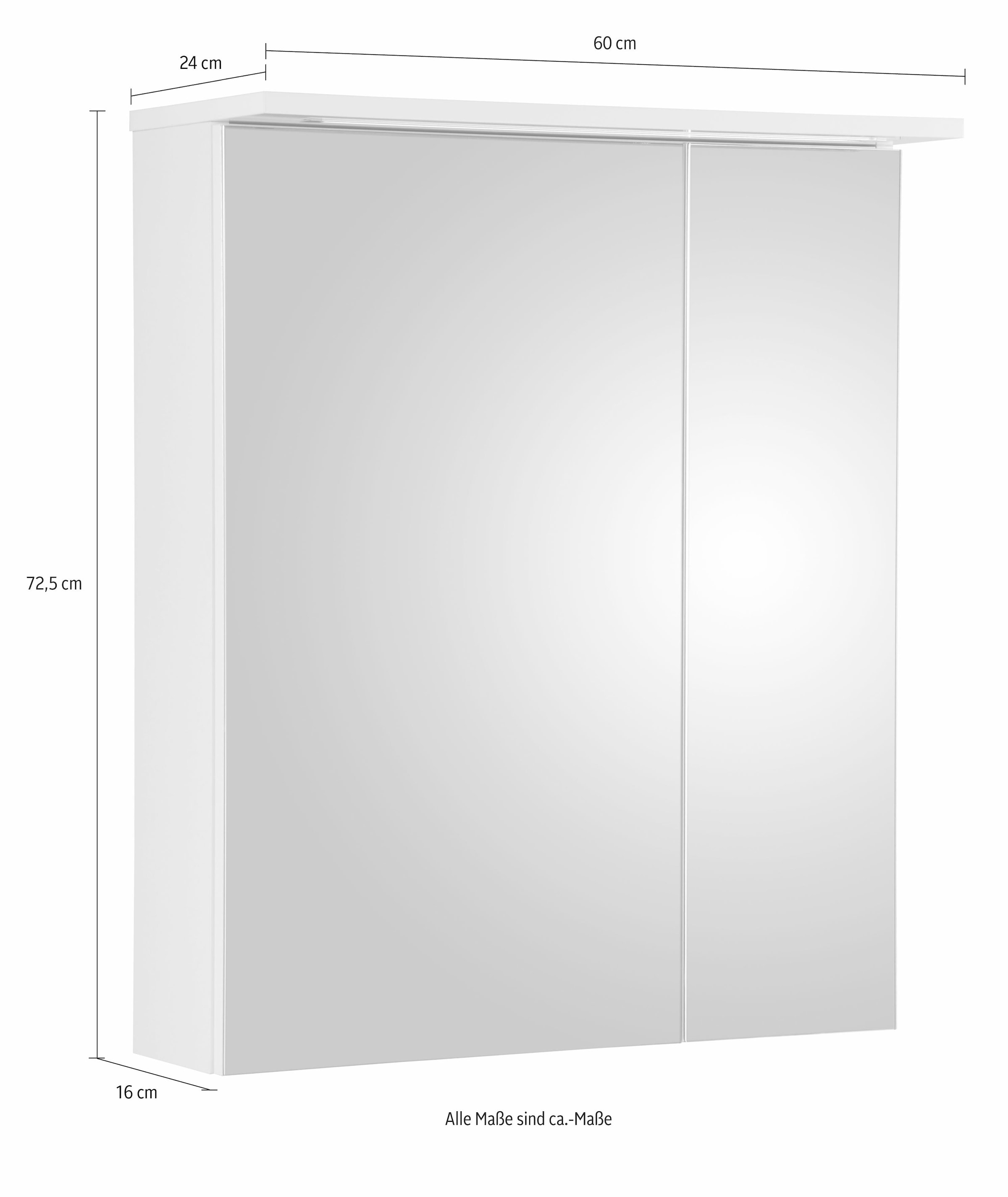 Schildmeyer Spiegelschrank »Profil 16«, Breite kaufen 2-türig, online 60 cm, LED- Garantie mit 3 XXL | Beleuchtung, Schalter-/Steckdosenbox Jahren