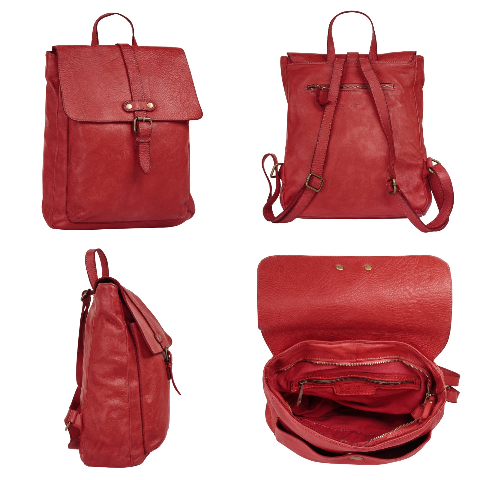 Samantha Look Cityrucksack, Echt Leder, Made in Italy