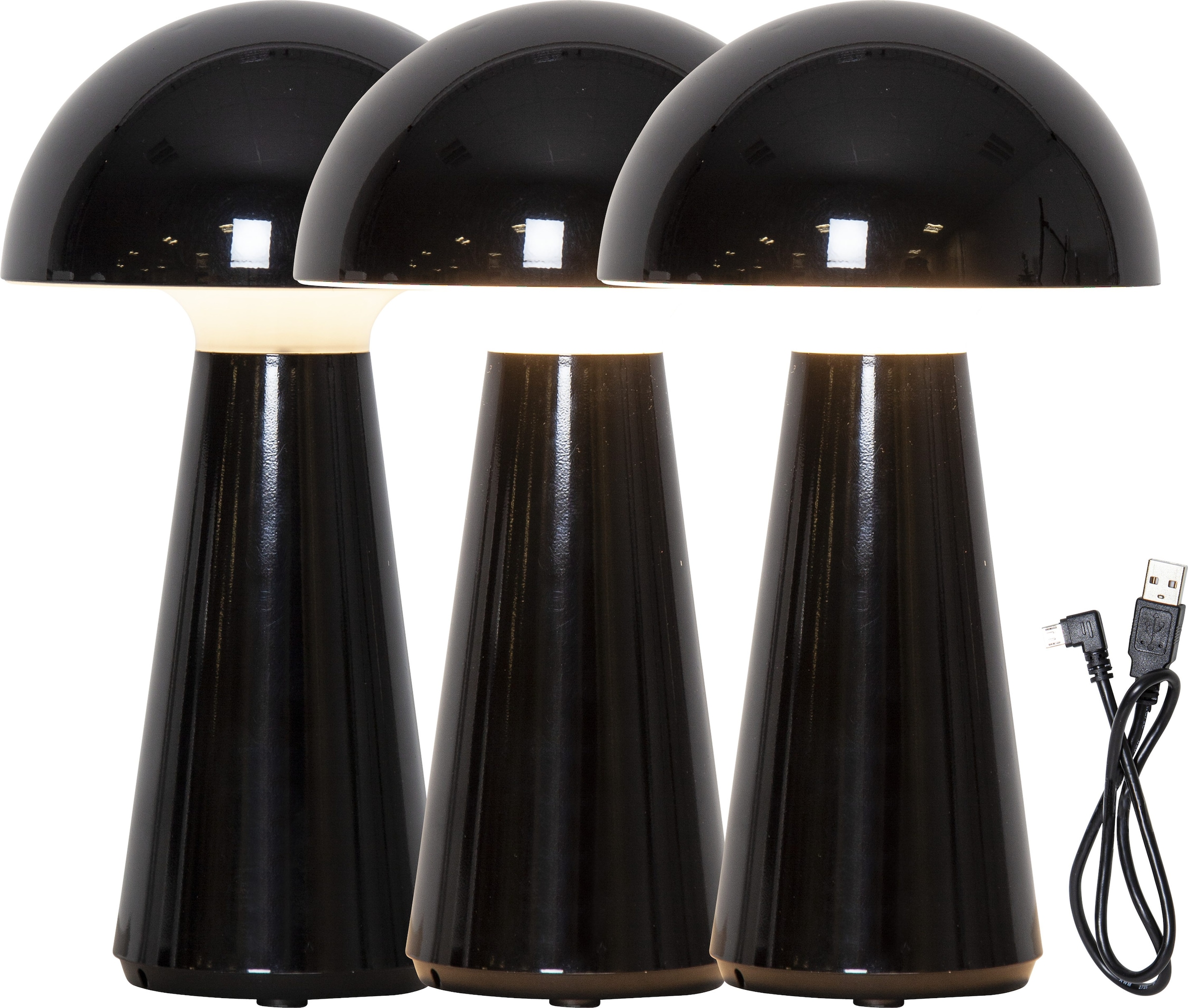 Parforce Traditional Hunting LED Tischleuchte »Tischlampe Mushroom« LED-Board 1 Stk. Warmweiß Akku-Tischleuchte, 3-Stufen-Dimmung, Li-Ion-Akku