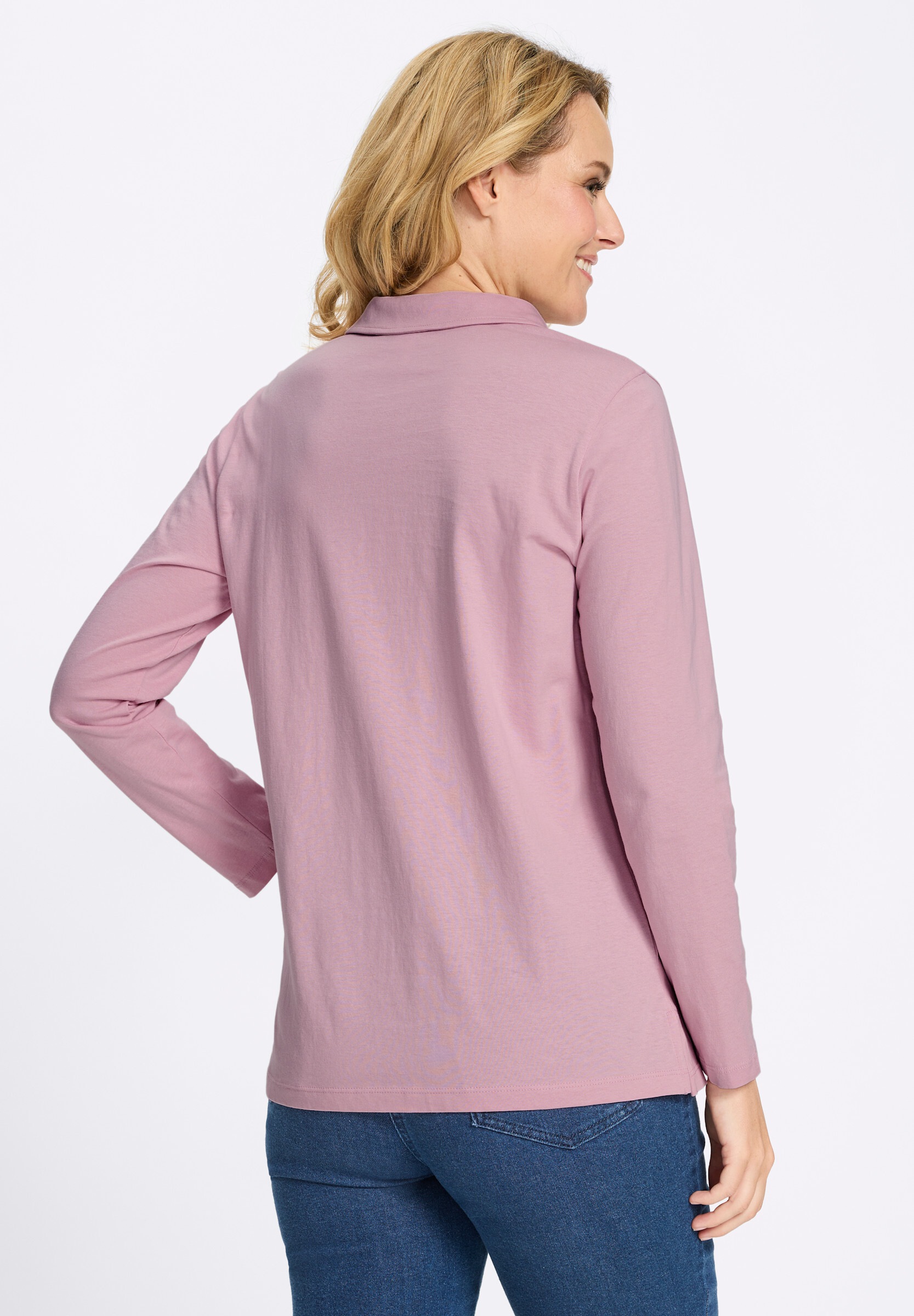 Sieh an! Longshirt »Poloshirt Poloshirt mit Seitenschlitzen«