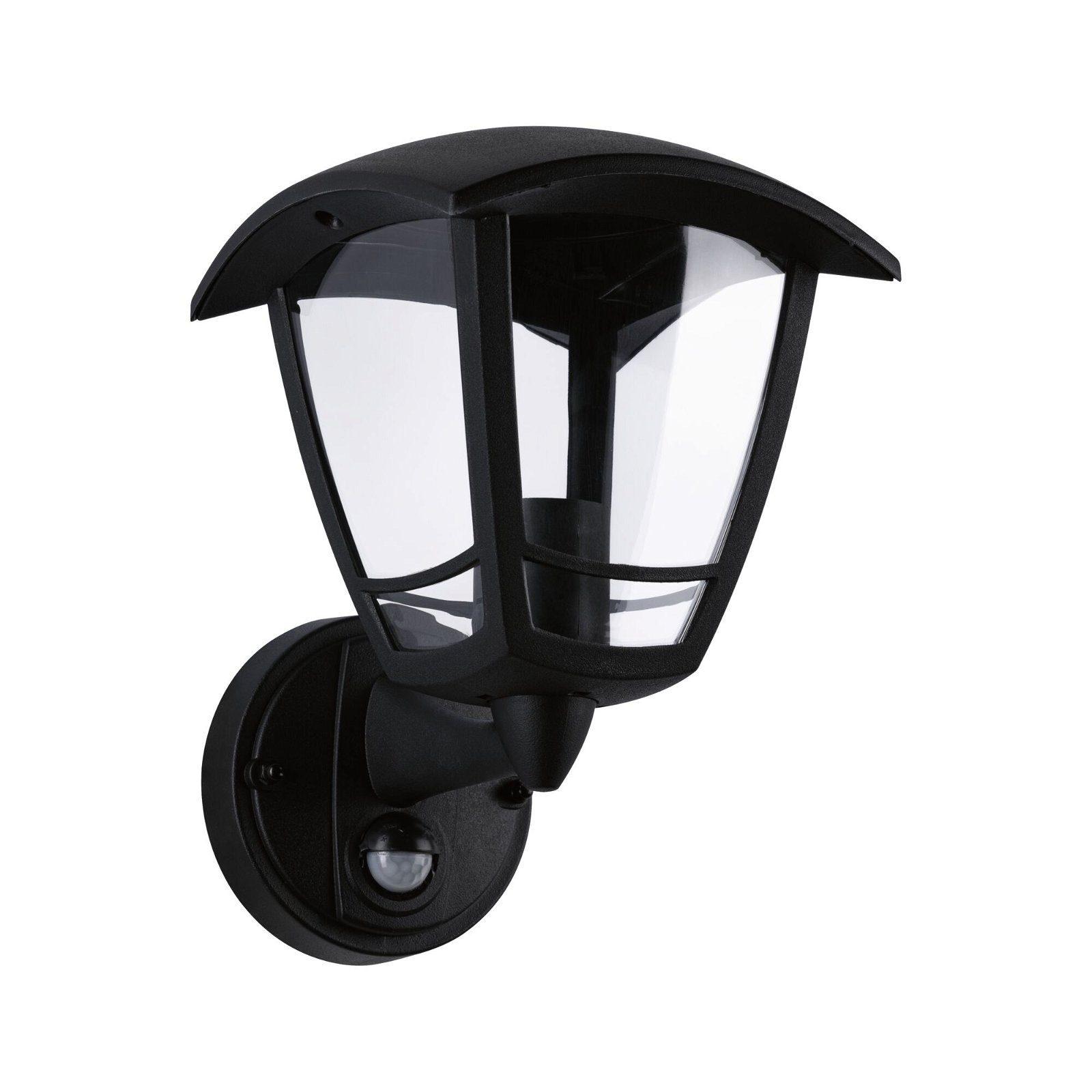 Paulmann Außen-Wandleuchte »Classic Curved IP44 eckig 164x180mmmax. 12W230VSchwarz Kunststoff«, 1 flammig, Leuchtmittel E27 | ohne Leuchtmittel, Bewegungsmelder