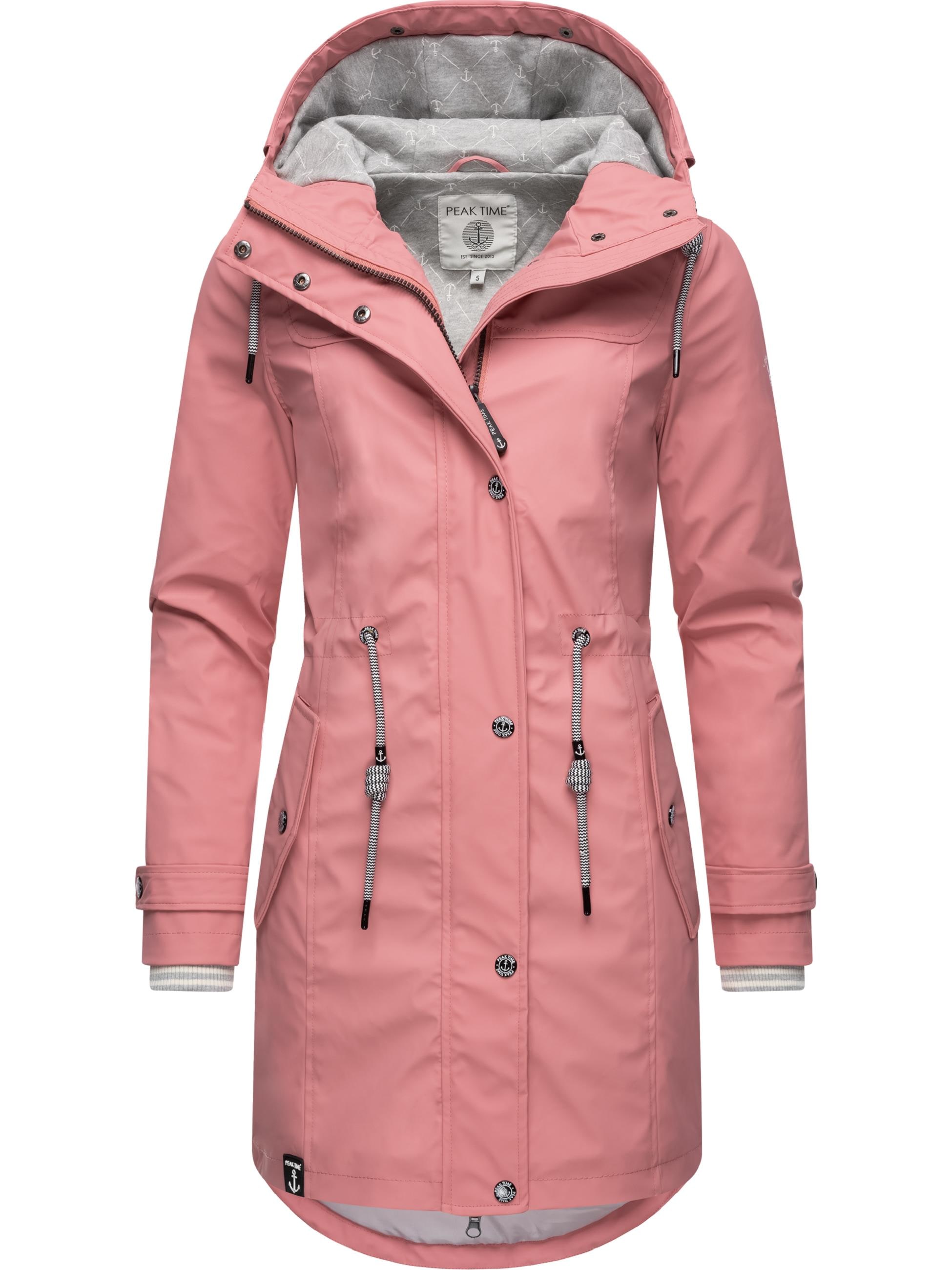 PEAK TIME Regenmantel »Regenjacke L60042«, stylisch taillierter Regenmantel für Damen