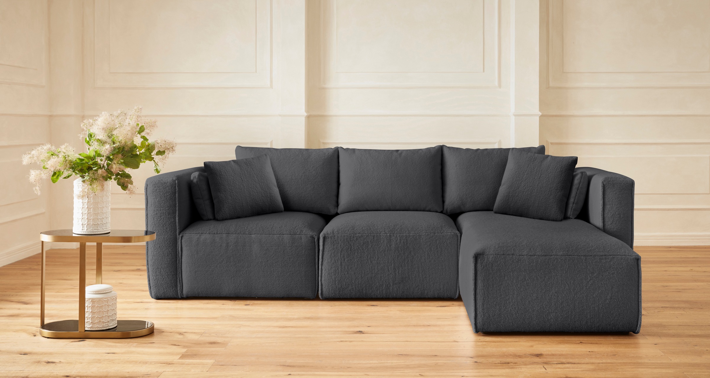 Guido Maria Kretschmer Home&Living Ecksofa »Comfine L-Form«, zusammengesetzt aus Modulen, 3 Bezugsqualitäten und viele Farben