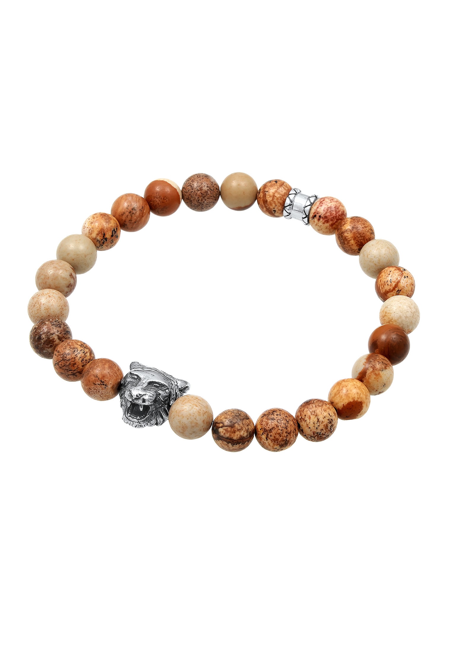 Kuzzoi Armkette »Armband Herren Achat Tigerkopf Bead Oxidiert 925 Silber«