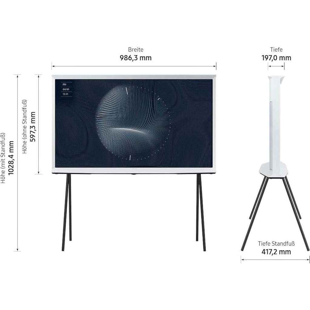 Samsung LED Lifestyle Fernseher »43" QLED 4K The Serif (2022)«, 108 cm/43 Zoll, Smart-TV, Quantum HDR,Bestes Upscaling dank Quantum Prozessor 4k,Mattes Display