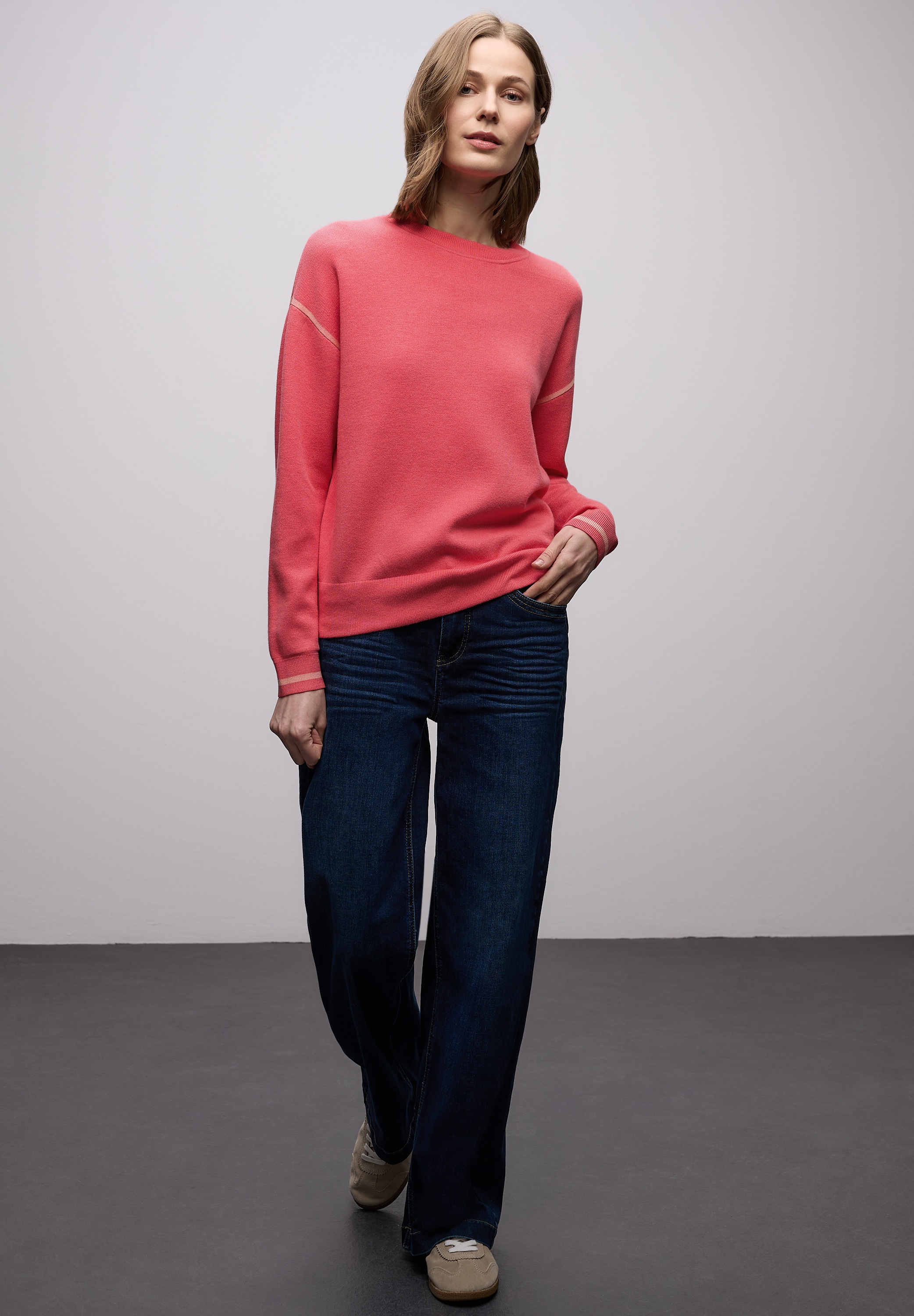 STREET ONE Strickpullover mit Kontrastdetails