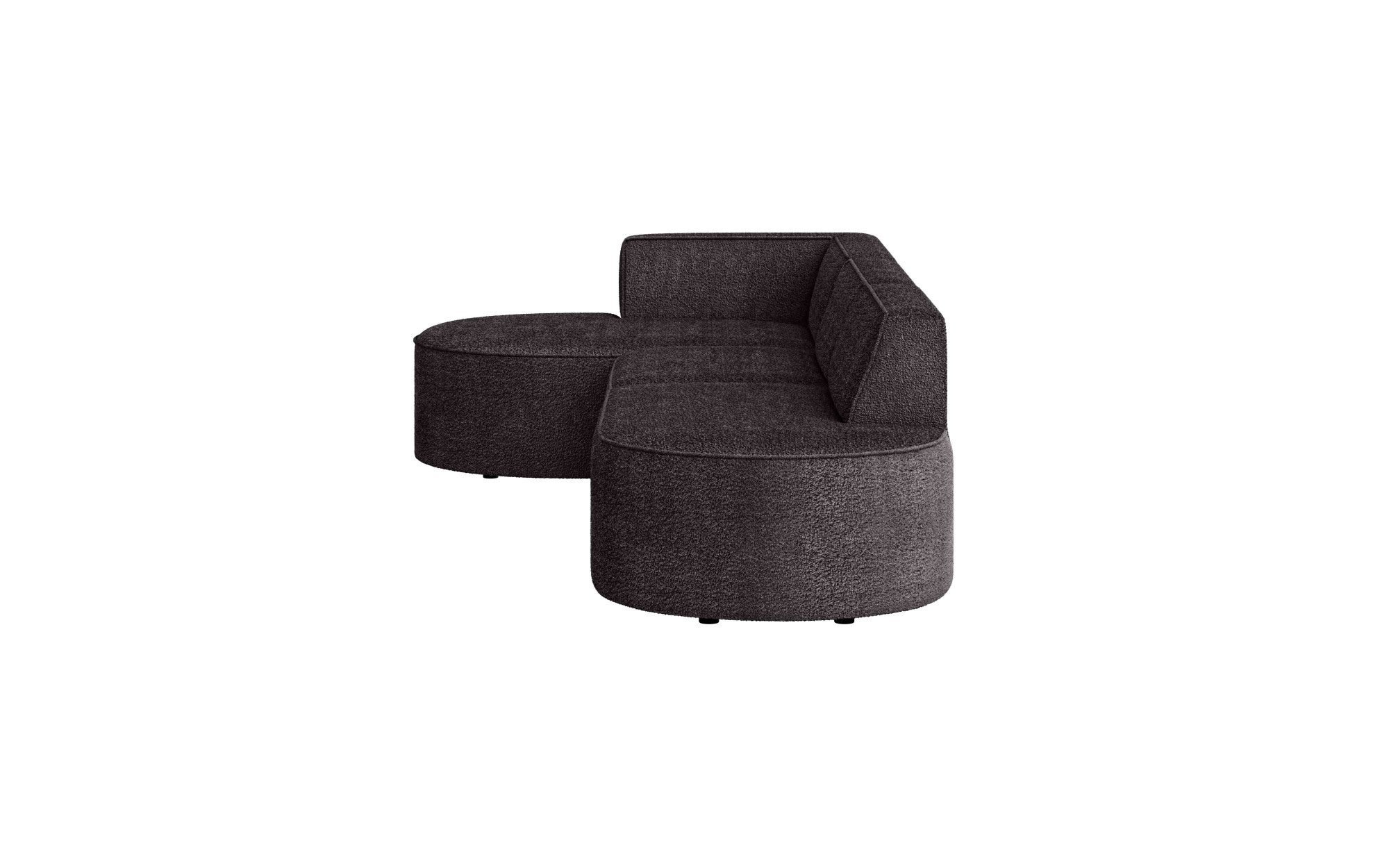 andas Ecksofa »EIVIND Designer Sofa mit Ottomane rechts/links, B/T/H: 343/159/72 cm«, L-Form mit Wellenunterfederung, auch in Feincord und Bouclé