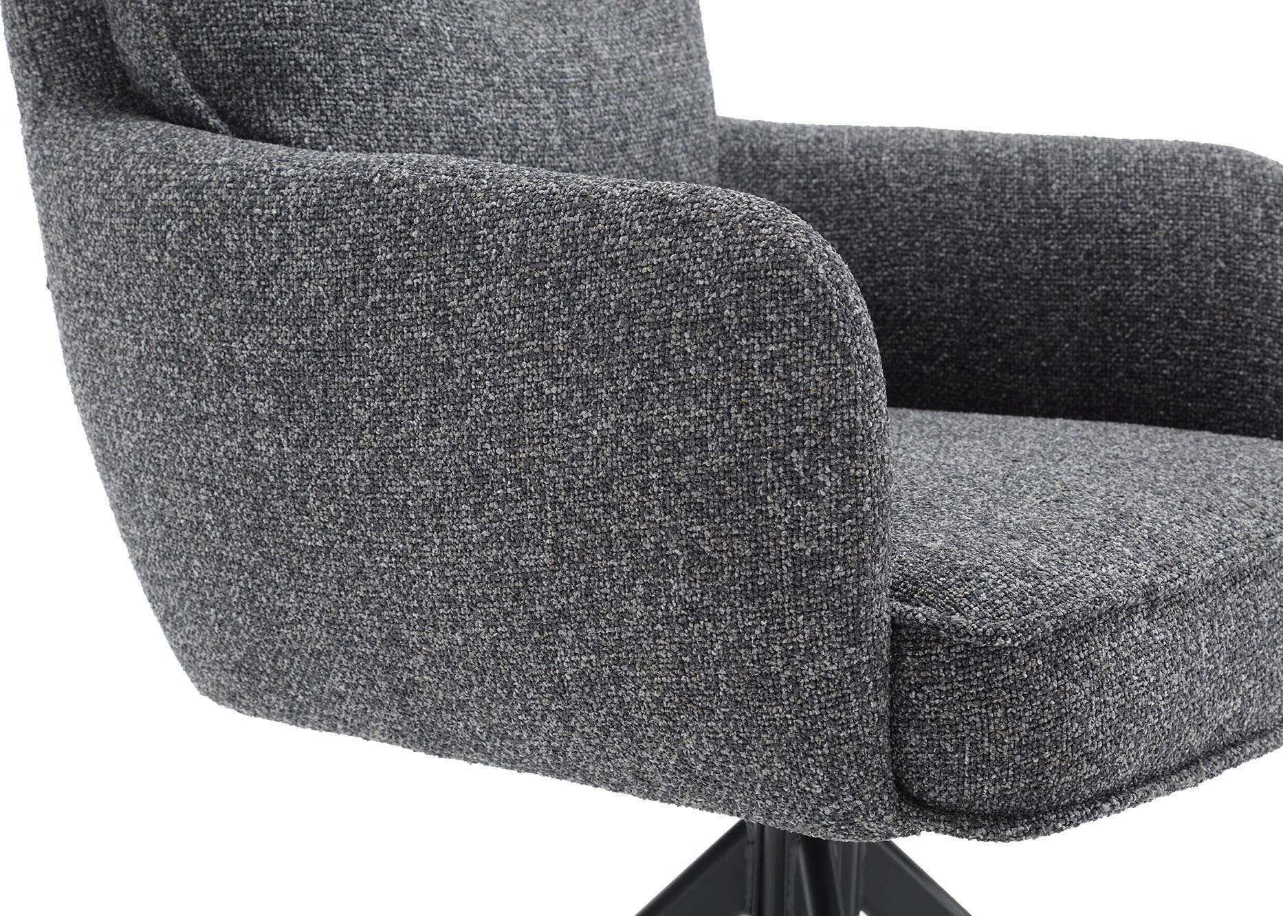 SalesFever Esszimmerstuhl »Austin Armlehnstuhl mit Taschenfederkern-Polsterung«, 1 St., Strukturstoff, Esszimmersessel mit 360° Drehfunktion, Metallfuß