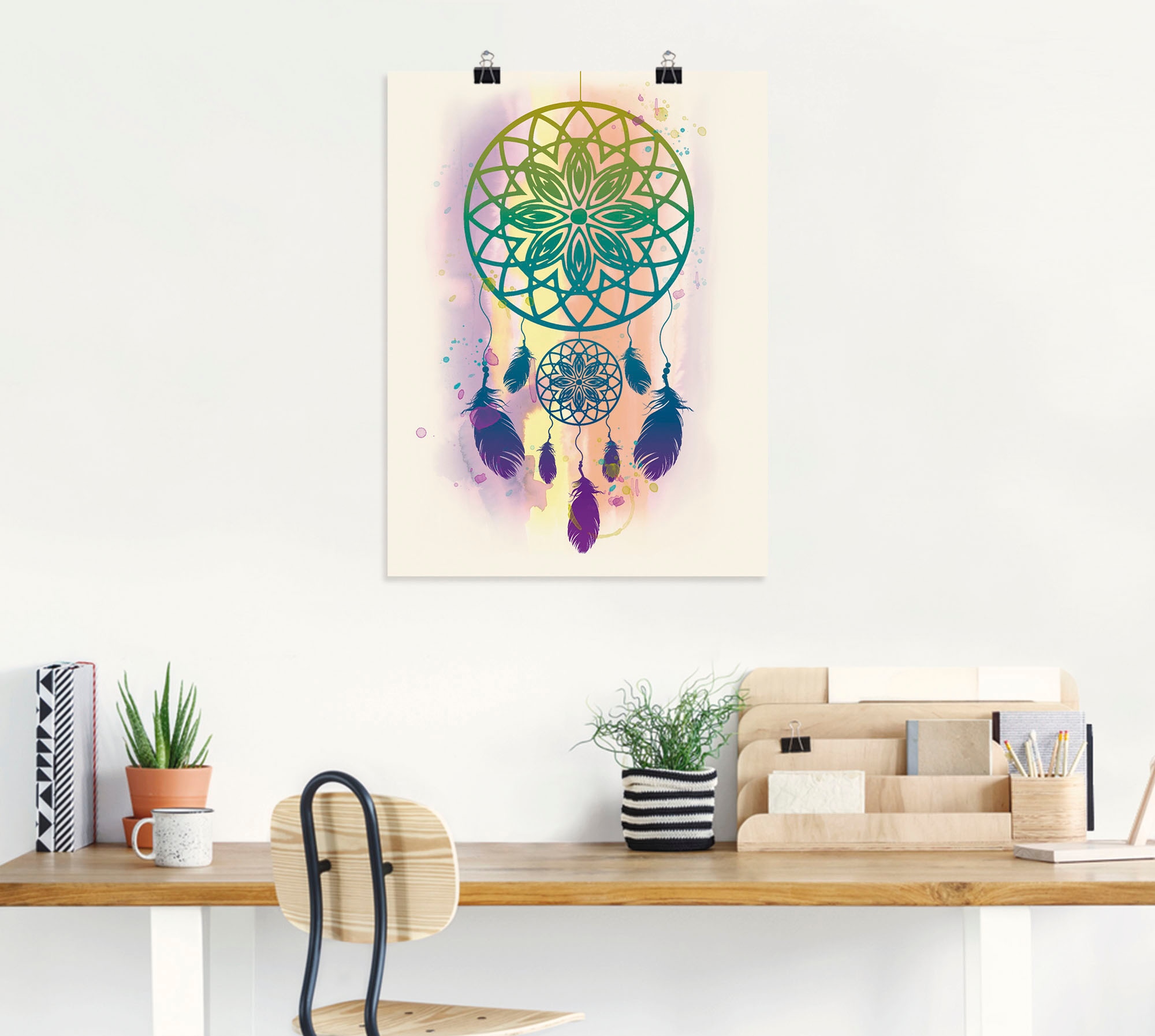 Artland Wandbild »Traumfänger Wasserfarbe«, Muster, (1 St.), als Leinwandbild, Poster, Wandaufkleber in verschied. Größen