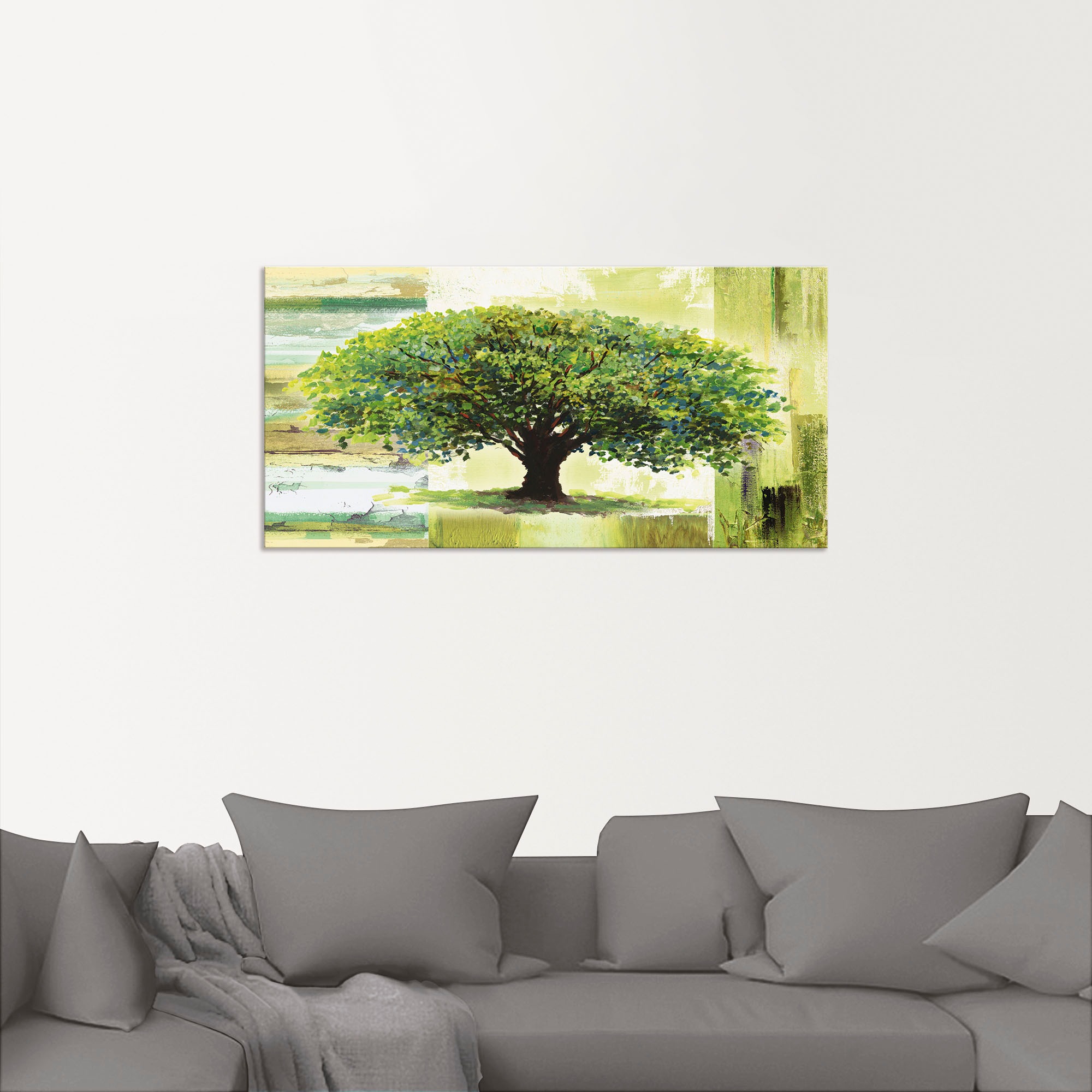 Artland Wandbild »Frühlingsbaum auf abstraktem Hintergrund«, Bäume, (1 St.), als Alubild, Outdoorbild, Leinwandbild, Poster in verschied. Größen