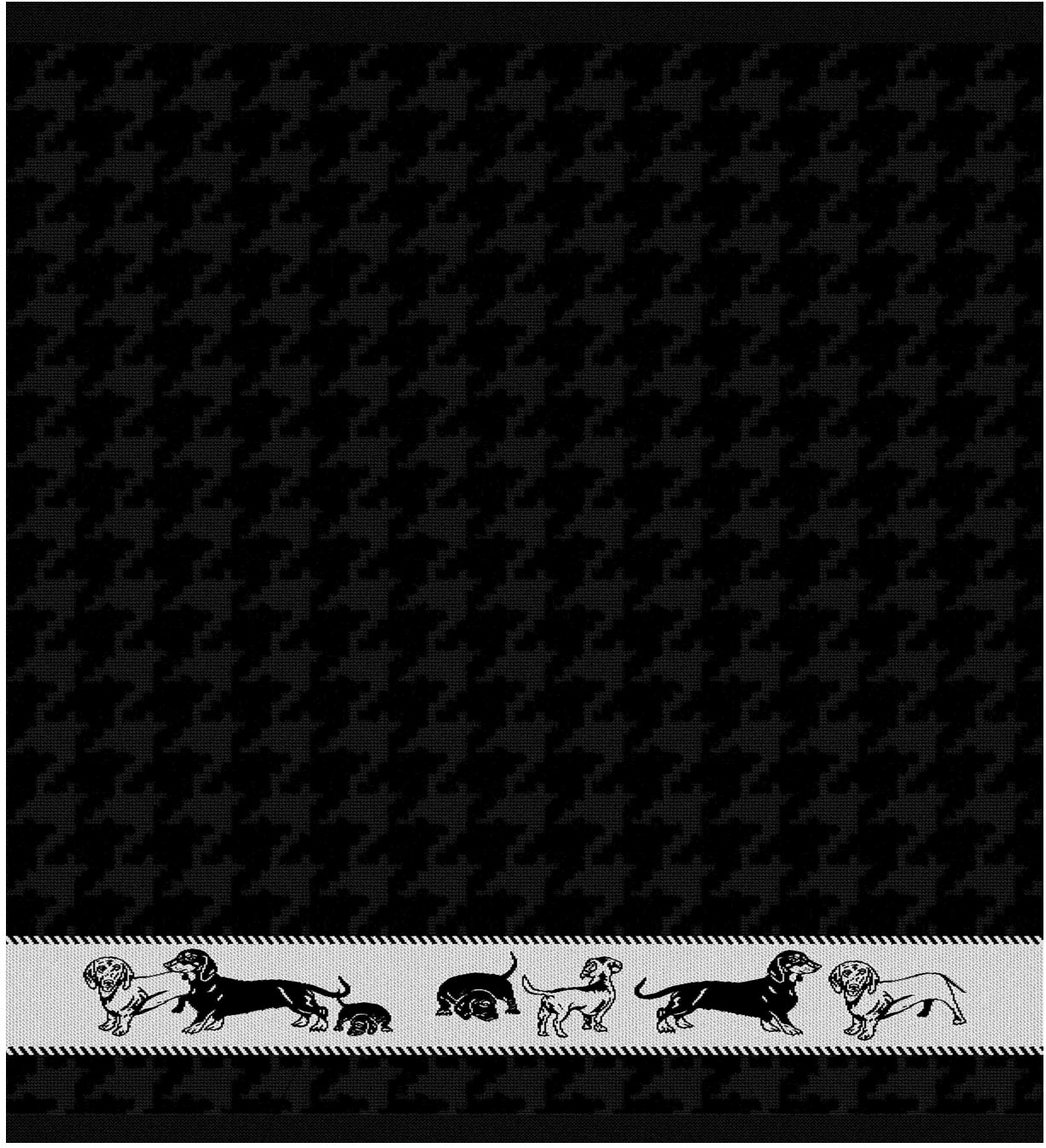 DDDDD Geschirrtuch »DDDDD Küchentuch Saar 50 x 55 cm, Schwarz (6er-Pack)« schnell trocknend, 100% Baumwolle, mit Dackel Bordüre