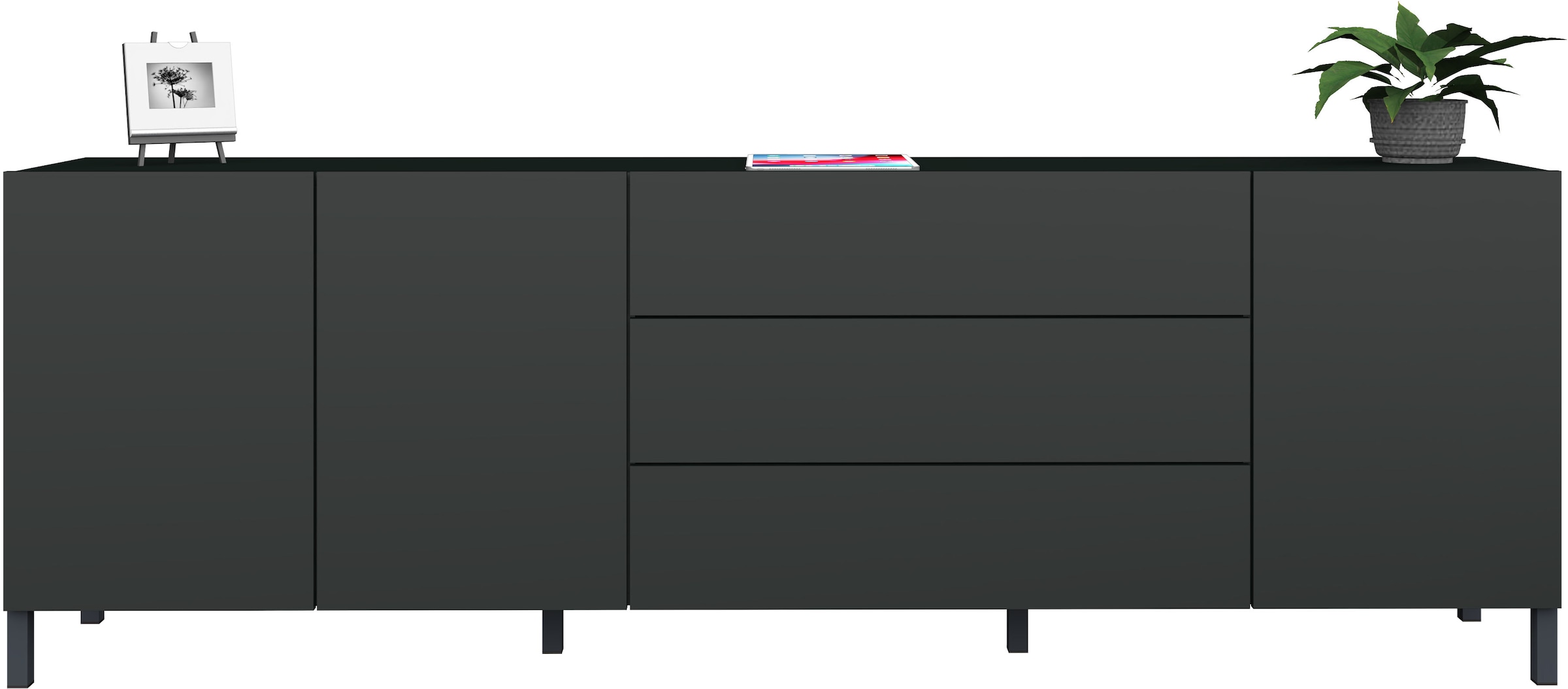borchardt Möbel Sideboard, Metallfüße, grifflose Optik