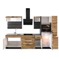HELD MÖBEL Küchenzeile »Tulsa«, ohne E-Geräte, Breite 320 cm, schwarze Metallgriffe, MDF Fronten
