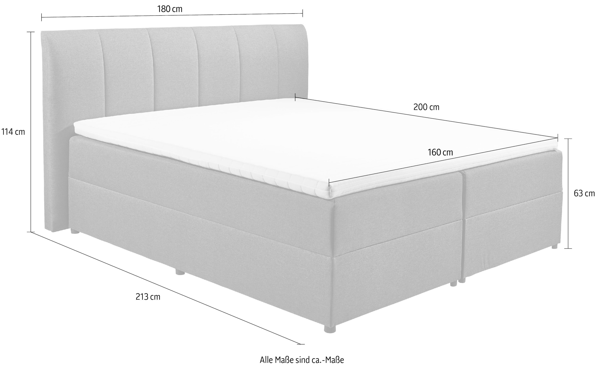 ED EXCITING DESIGN Boxbett »"Granada" OTTOs Choice, Topseller inkl. Bettkasten und Topper«, erhältlich in den Größen 120x200cm & 180x200cm