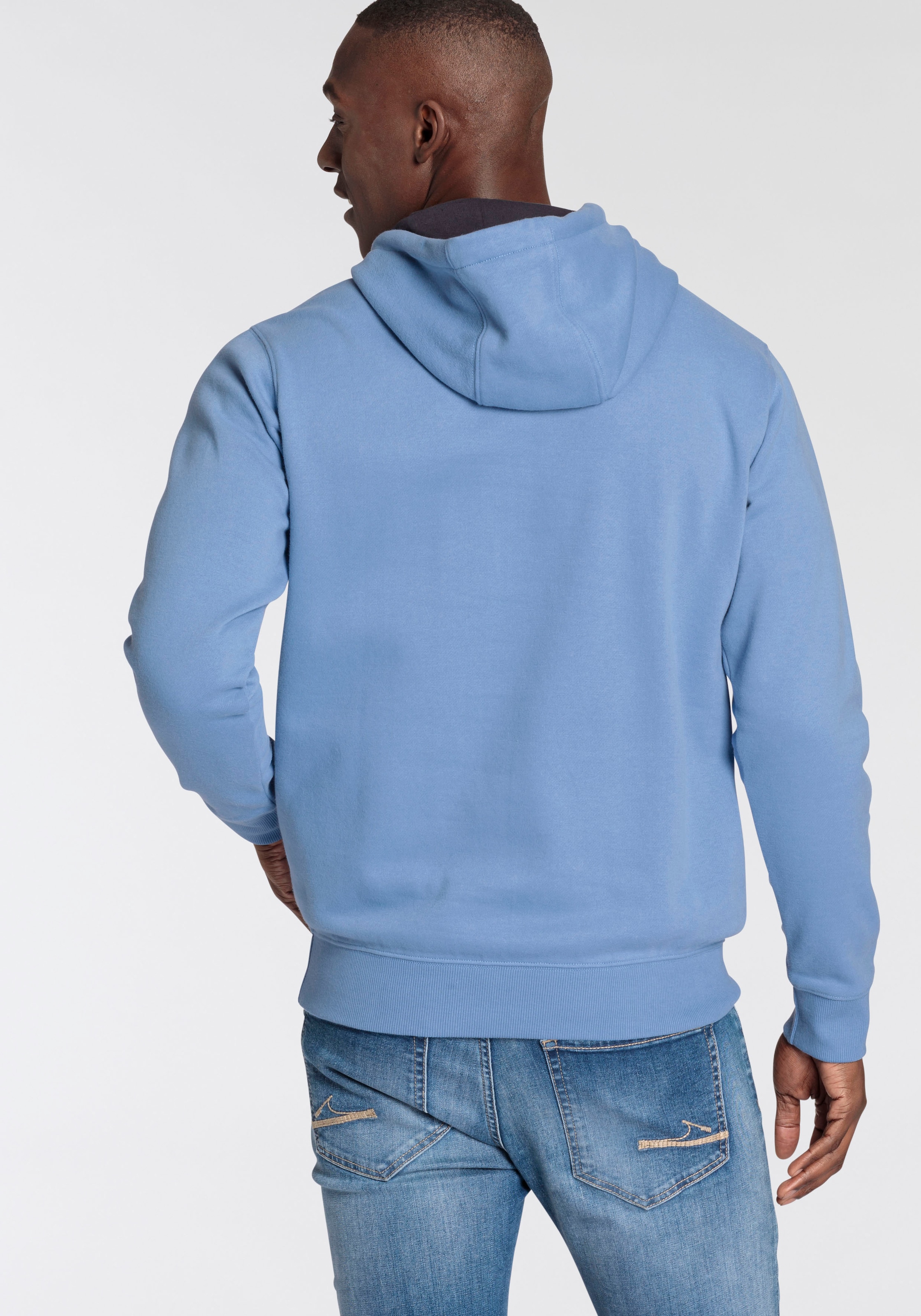DELMAO Kapuzensweatshirt, Langarm, lockere Passform, mit Print, mit Kapuze