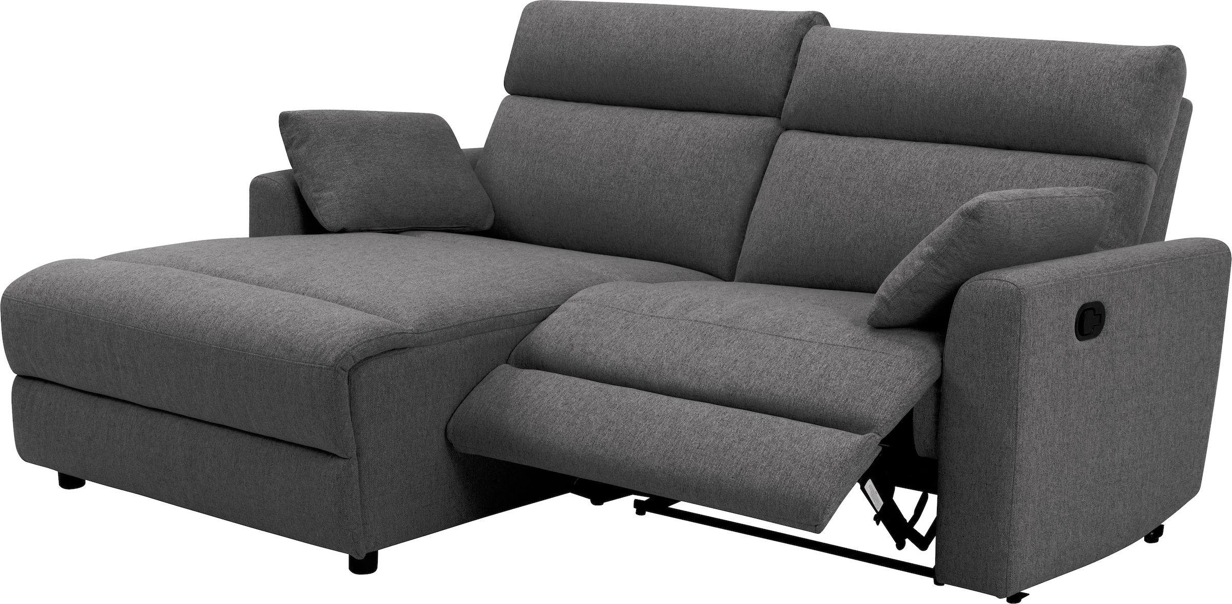 INOSIGN Ecksofa »JENNA, L-Form, 209cm, manuelle u. elektrische Funktion, mit USB A/C,«, Liegefunktion 105°-150°, Federkern, Struktur fein