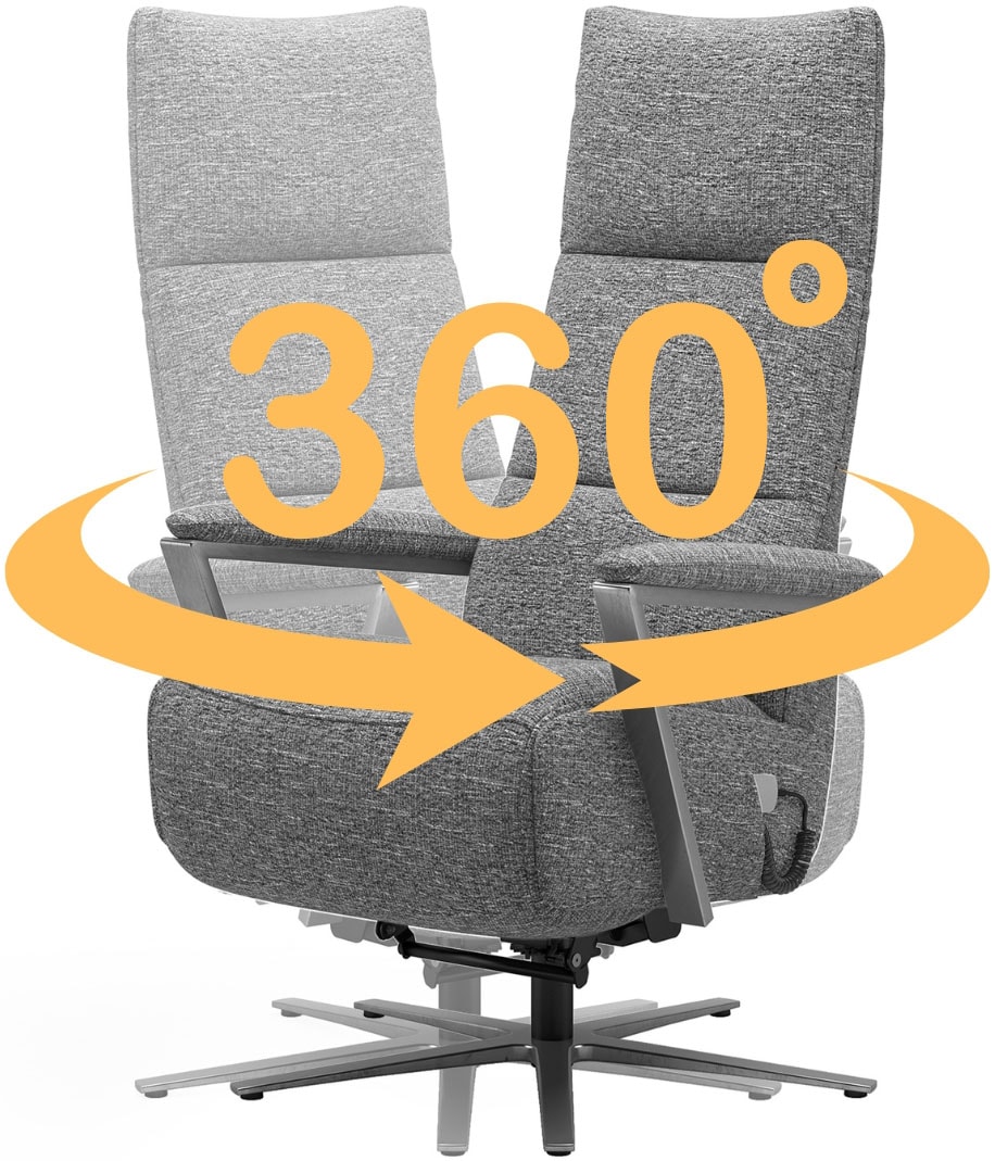 sit&more TV-Sessel »Vario Comfort, inkl. Kopfteilverstellung & 360° Drehfunktion« mit Gasdruck, Höhe der Armlehnen 62cm