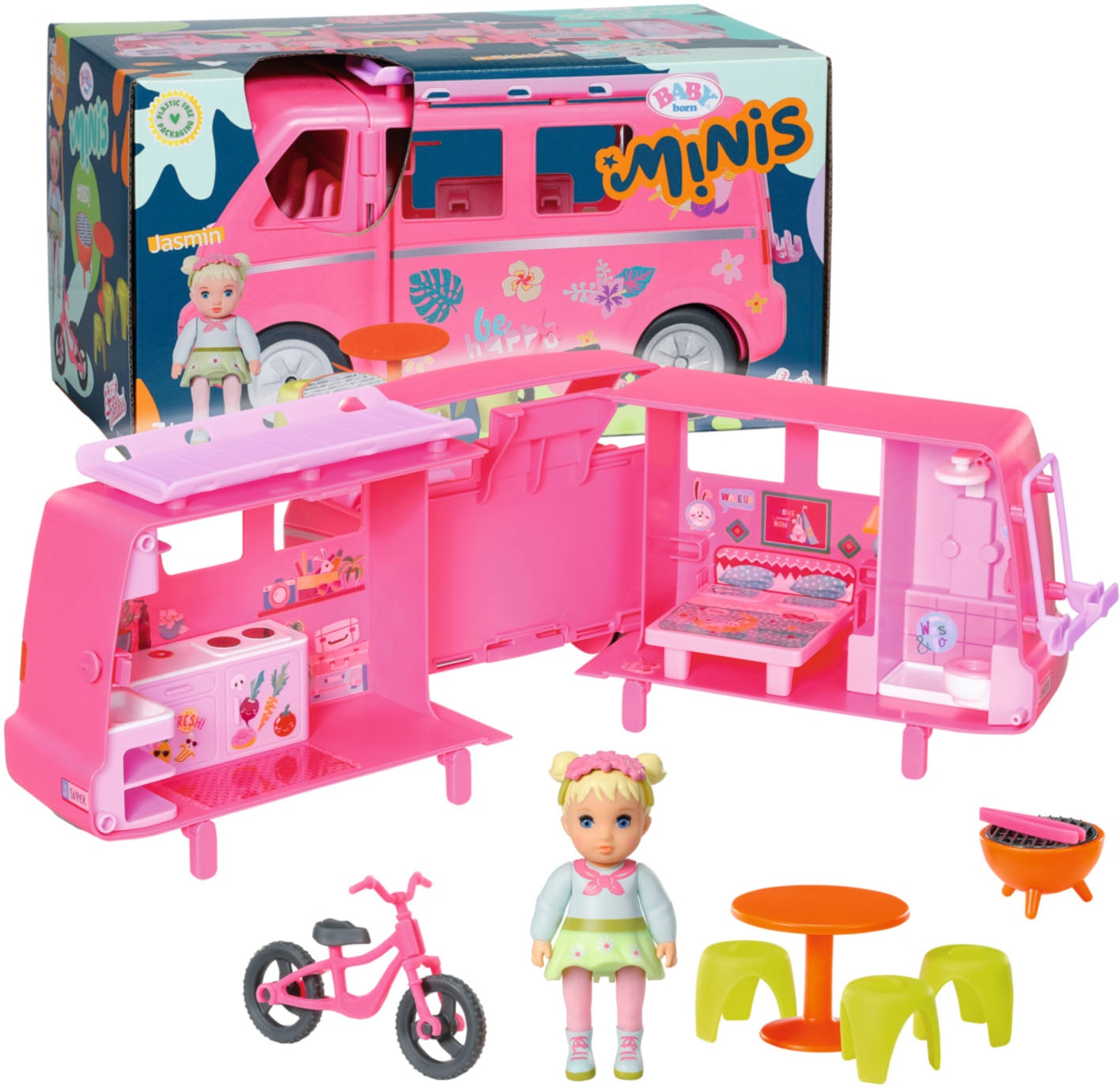 Baby Born Minipuppe »Baby born® Minis Campervan«, inklusive Baby born® Mini Puppe