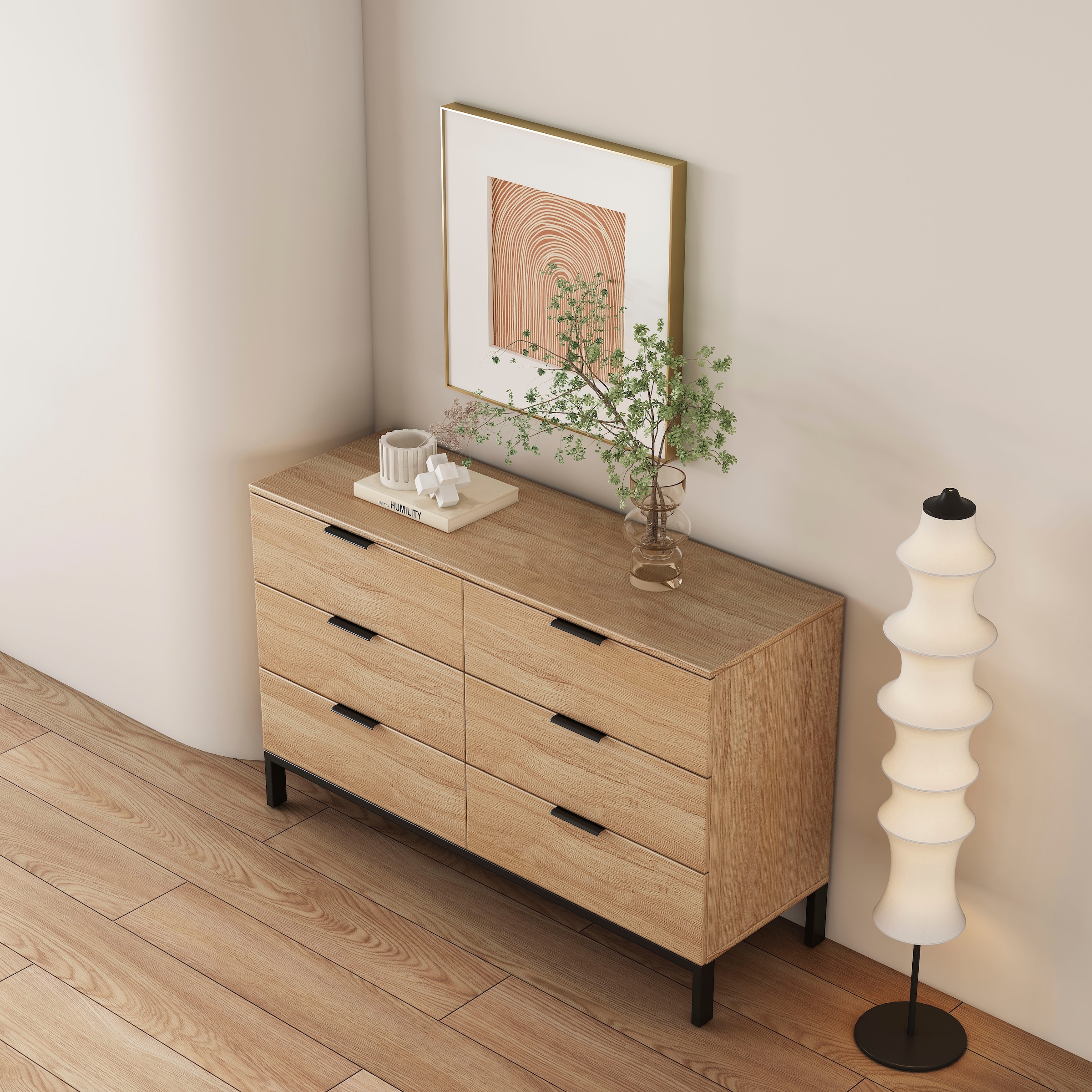 OTTO home Kommode »Jorinde« Melaminoberfläche, flexibler Stauraum und robustes Metallgestell